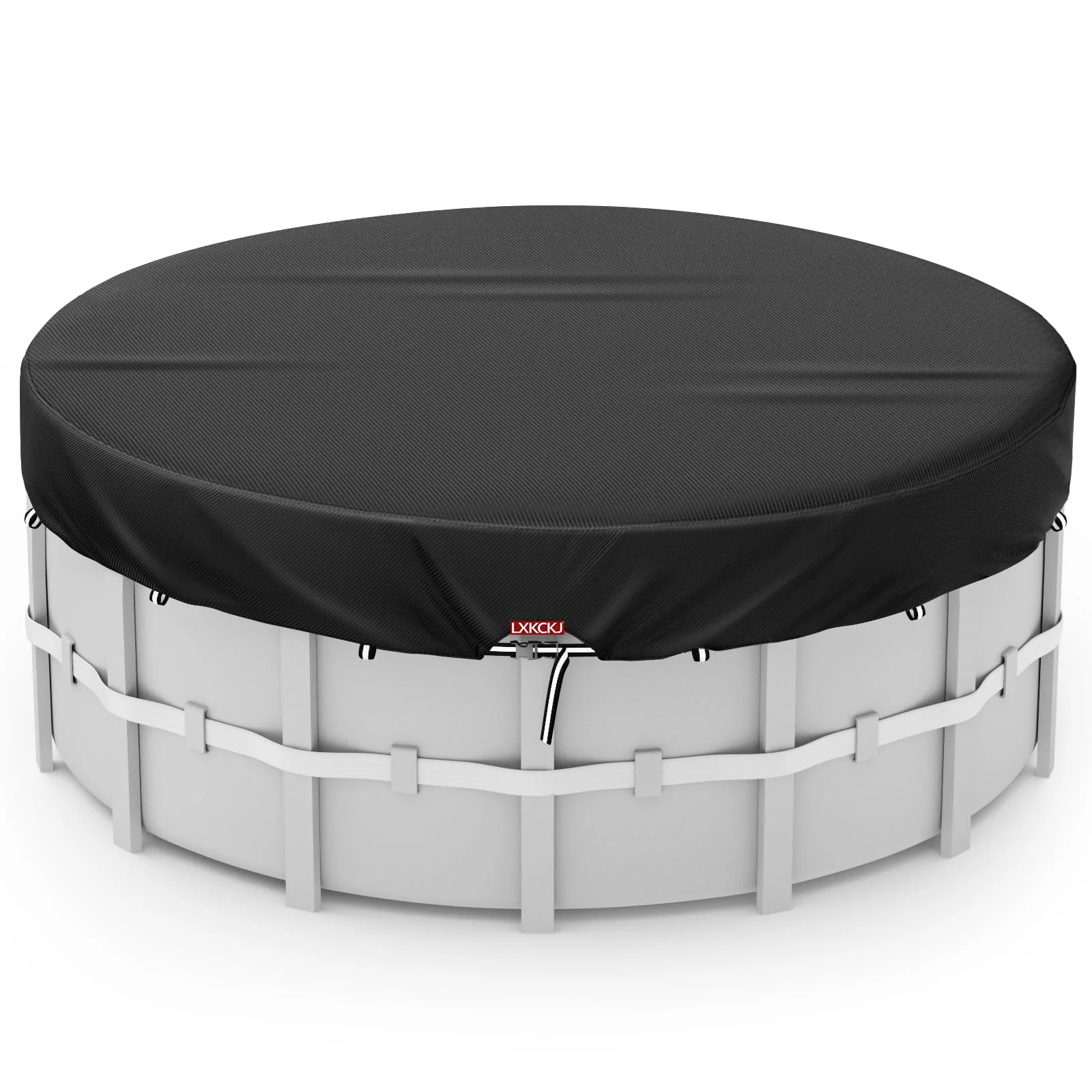 LXKCKJ 10 Ft Round Pool Cover, Solar Pool Covers for Above Ground Pools, Summer Pool Cover Protector with Cover Accessories, Round Hot Tub Cover Ideal for Waterproof and Dustproof (Black) - Image 7