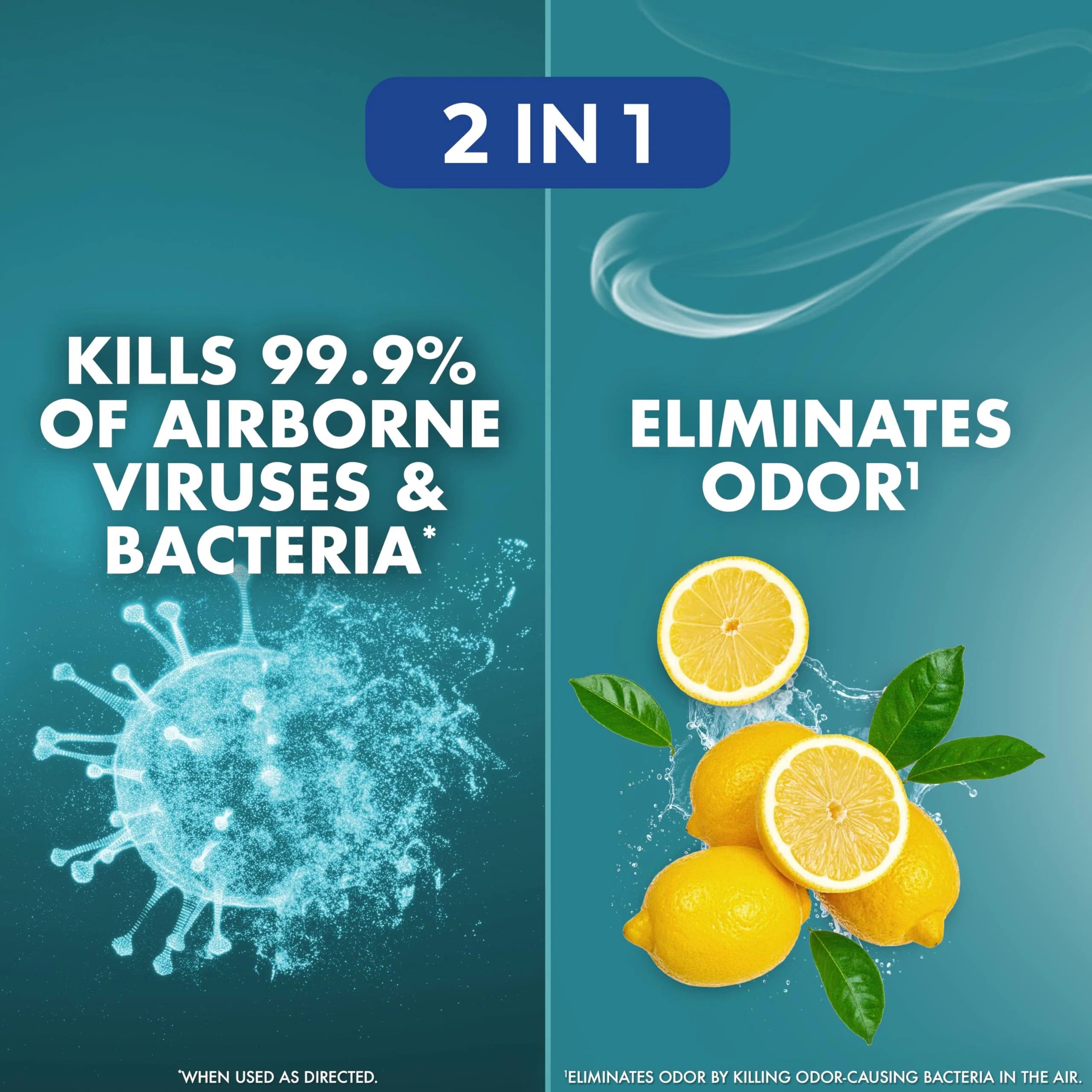 Lysol Air Sanitizer Spray with Bacterial Odor Eliminator for Home & Office, Sanitizing Air Spray, Air Freshener Alternative, Simple Fresh + Cotton Blossom + Lavender Sky, 10 oz (Pack of 3) - Image 3