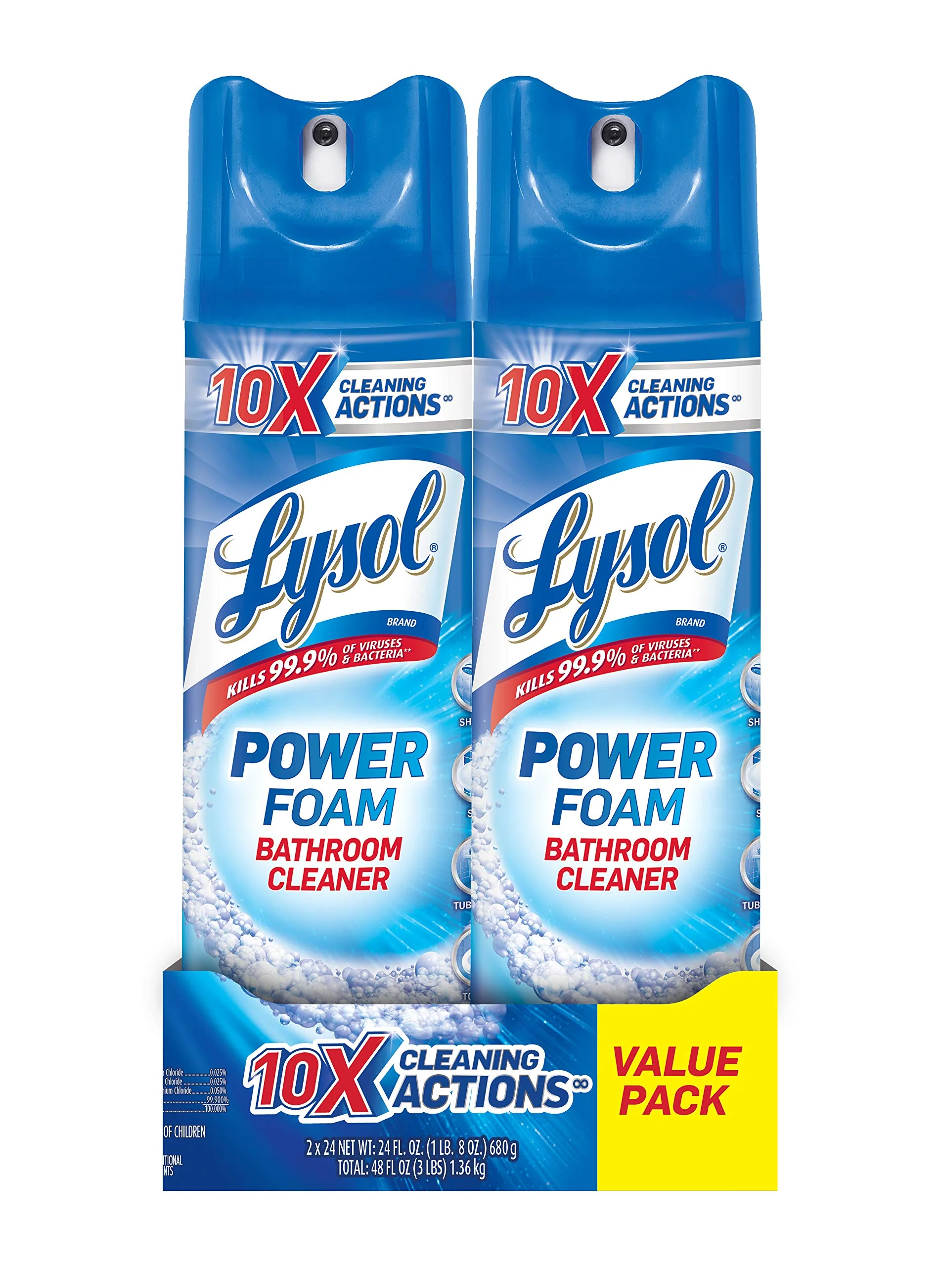 Lysol Bathroom Cleaner Spray, Blue, Island Breeze, 48oz (2X24oz)