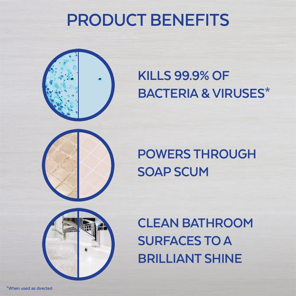 Lysol Bathroom Cleaner Spray, Blue, Island Breeze, 48oz (2X24oz) - Image 5