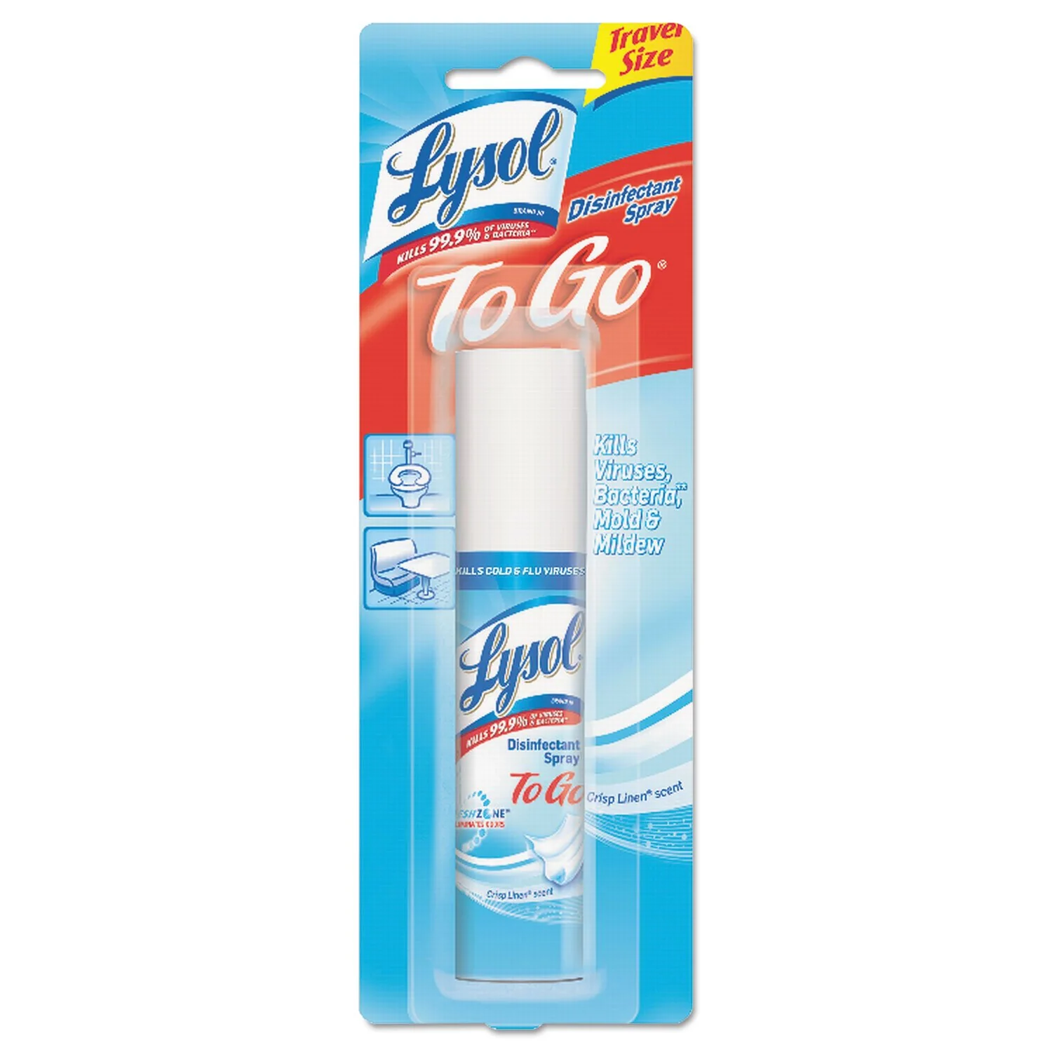 Lysol Disinfectant Spray to Go, Crisp Linen, 1 Ounce (Pack of 8) - Image 2