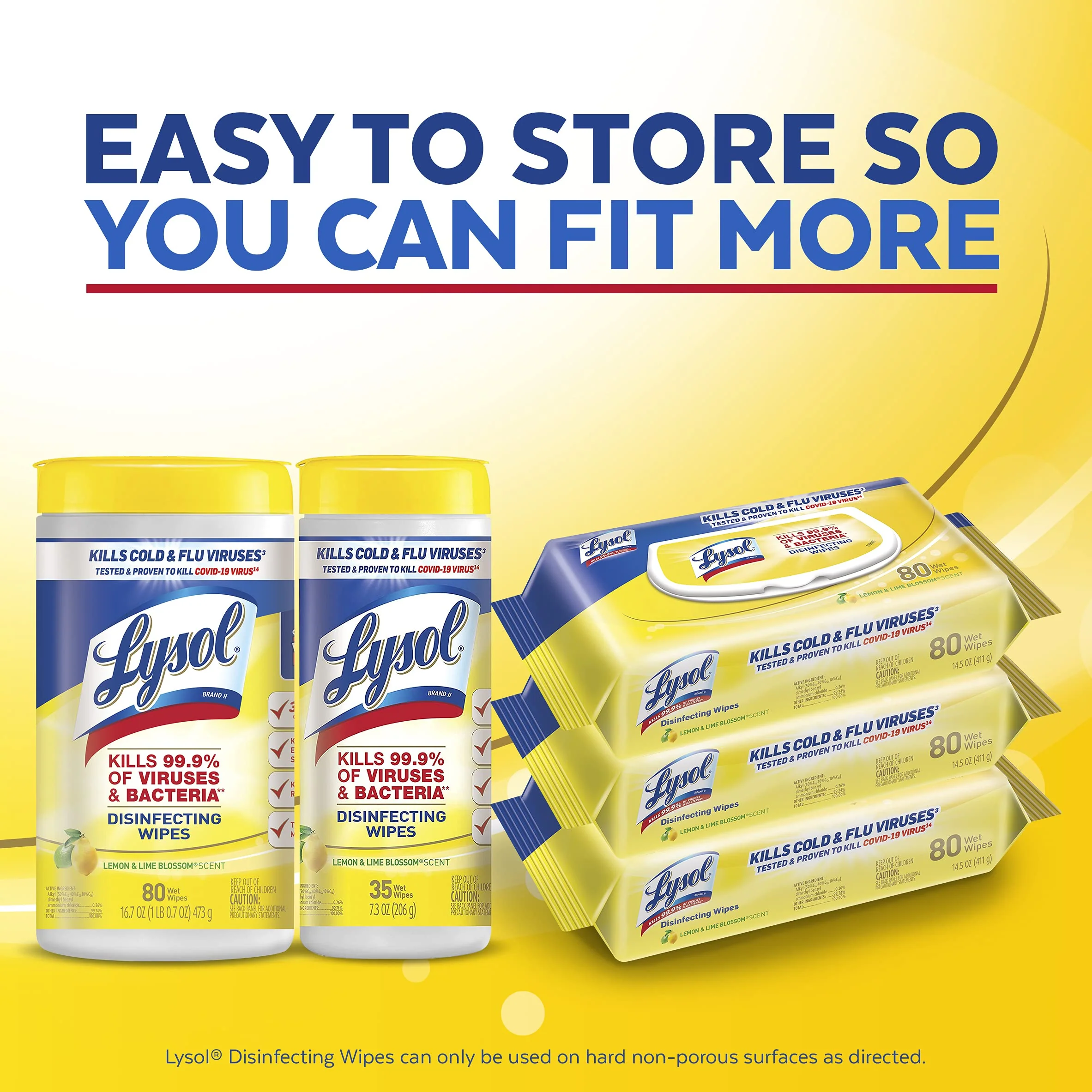 Lysol Handi-Pack Disinfecting Wipes, Brighter Horizon, Country Scent, (Pack of 4 - 320ct Total) - Image 4