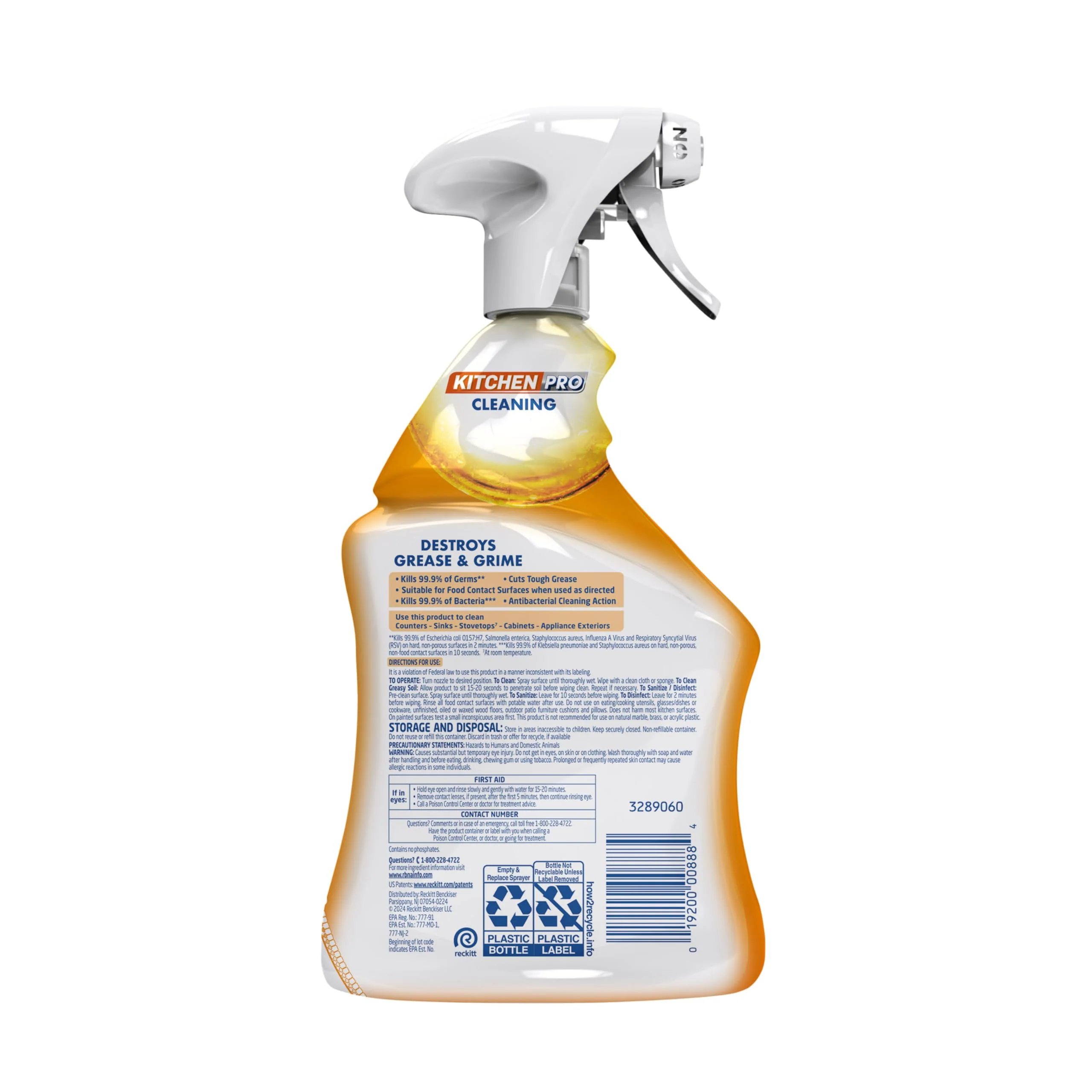 Lysol Pro Kitchen Spray Cleaner and Degreaser, Antibacterial All Purpose Cleaning Spray for Kitchens, Countertops, Ovens, and Appliances, Citrus Scent, 22oz - Image 8