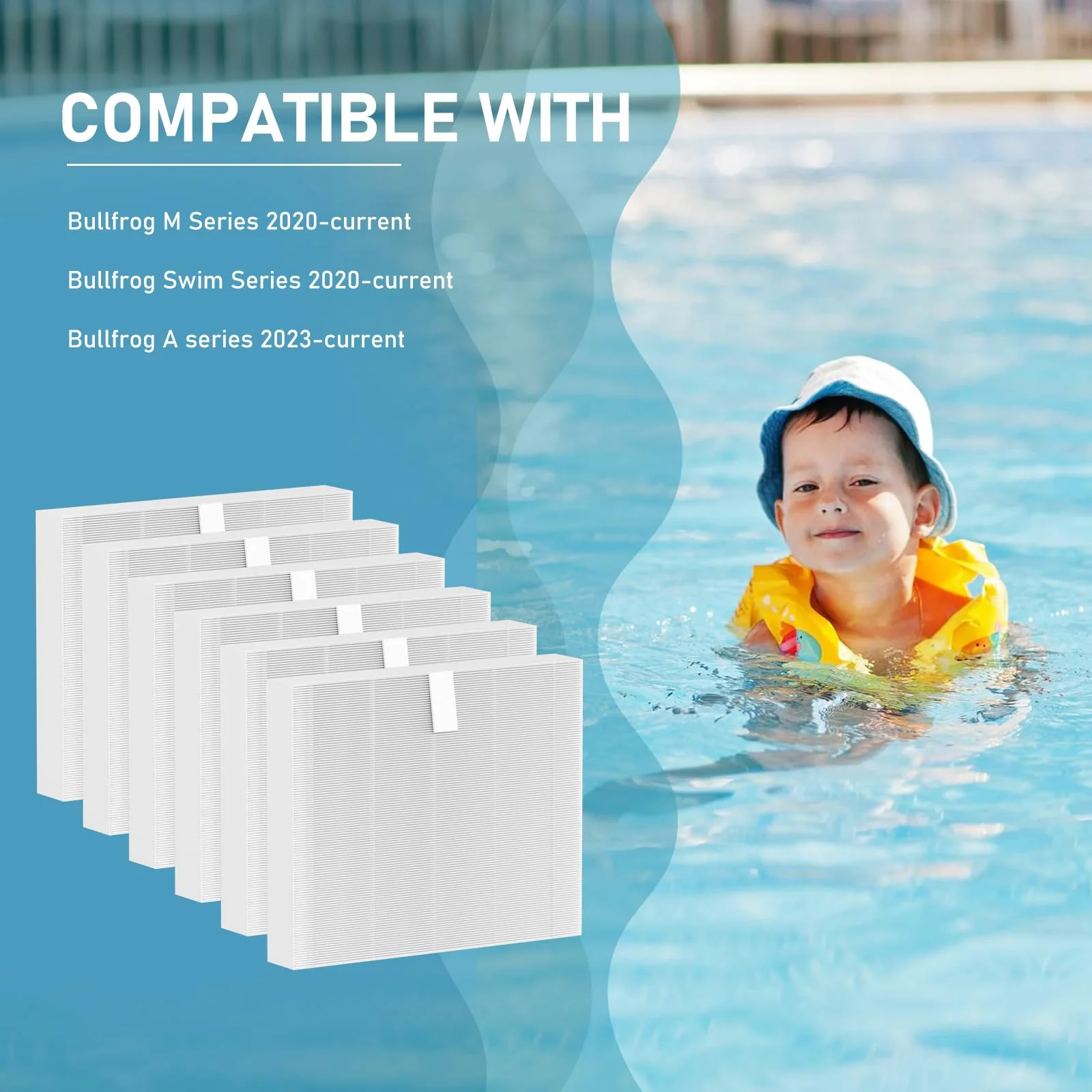 Macaberry 10-00814 Hot Tub Spa Flat Filters Compatible with Bullfrog M Series M6 M7 M8 M9, Swim Series S150 S180XD S200 and A Series A5 A6 A7 A8 A9 (2023 to Present) 6 Pack - Image 5