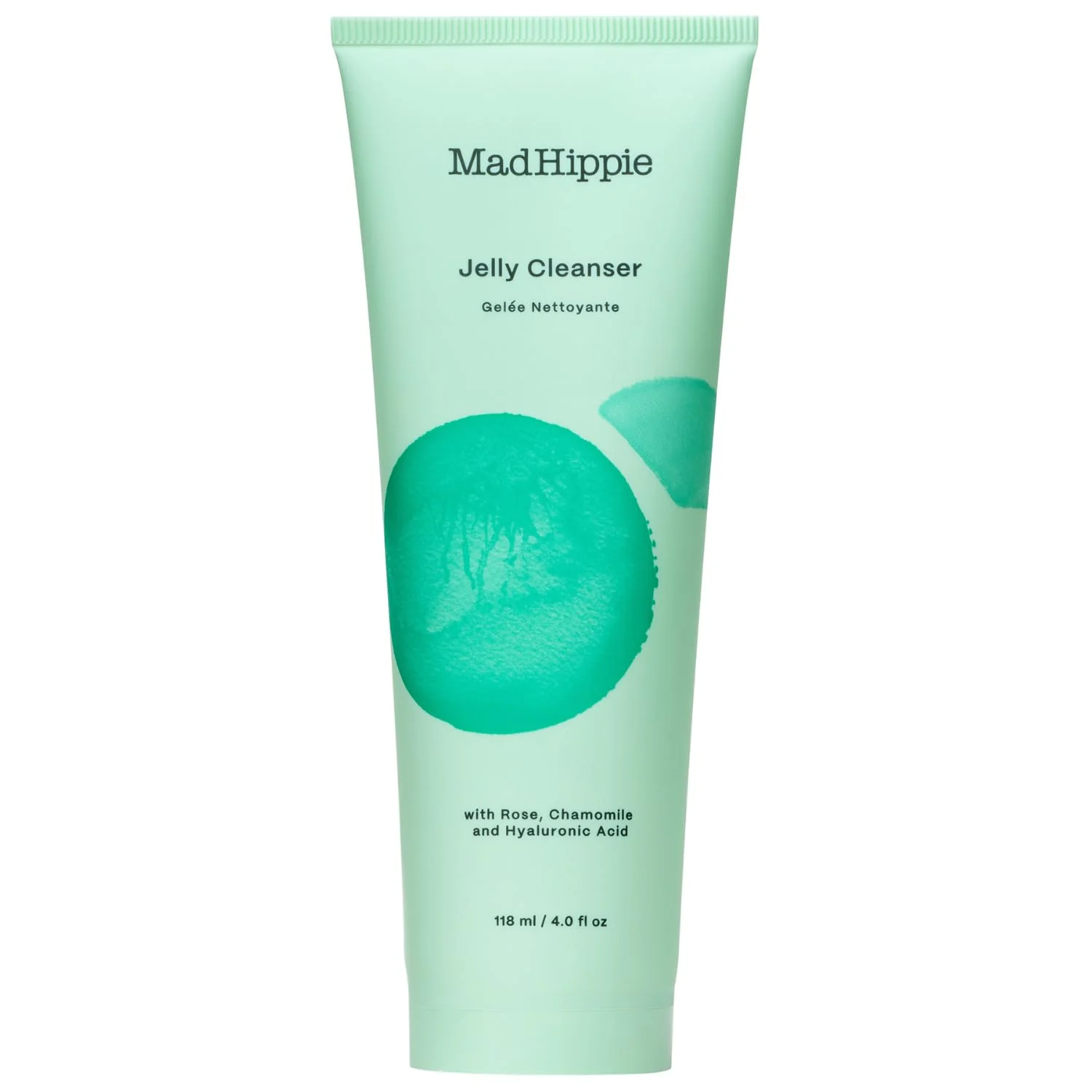 Mad Hippie Gel Cleanser - Jelly to Milky Hydrating Face Wash for Women/Men with Rose, Chamomile, and Hyaluronic Acid, 4 FL OZ