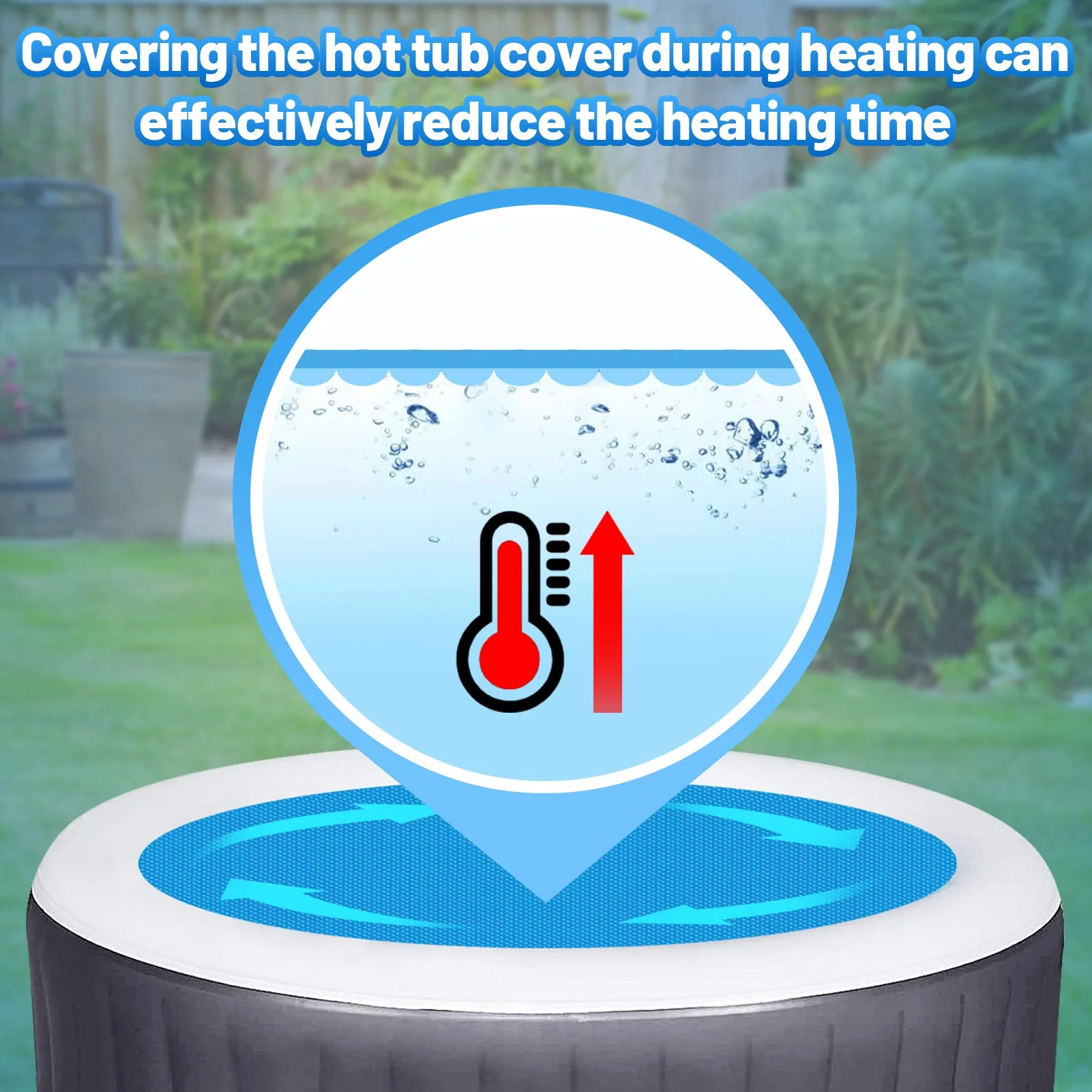 MADHOLLY Spa Hot Tub Cover for Heat Retention - 7FT Dia Round 16-Mil Heavy-Duty Bubble Solar Blanket for Preventing Water Evaporation, Easy to Cut and Clean - Image 5