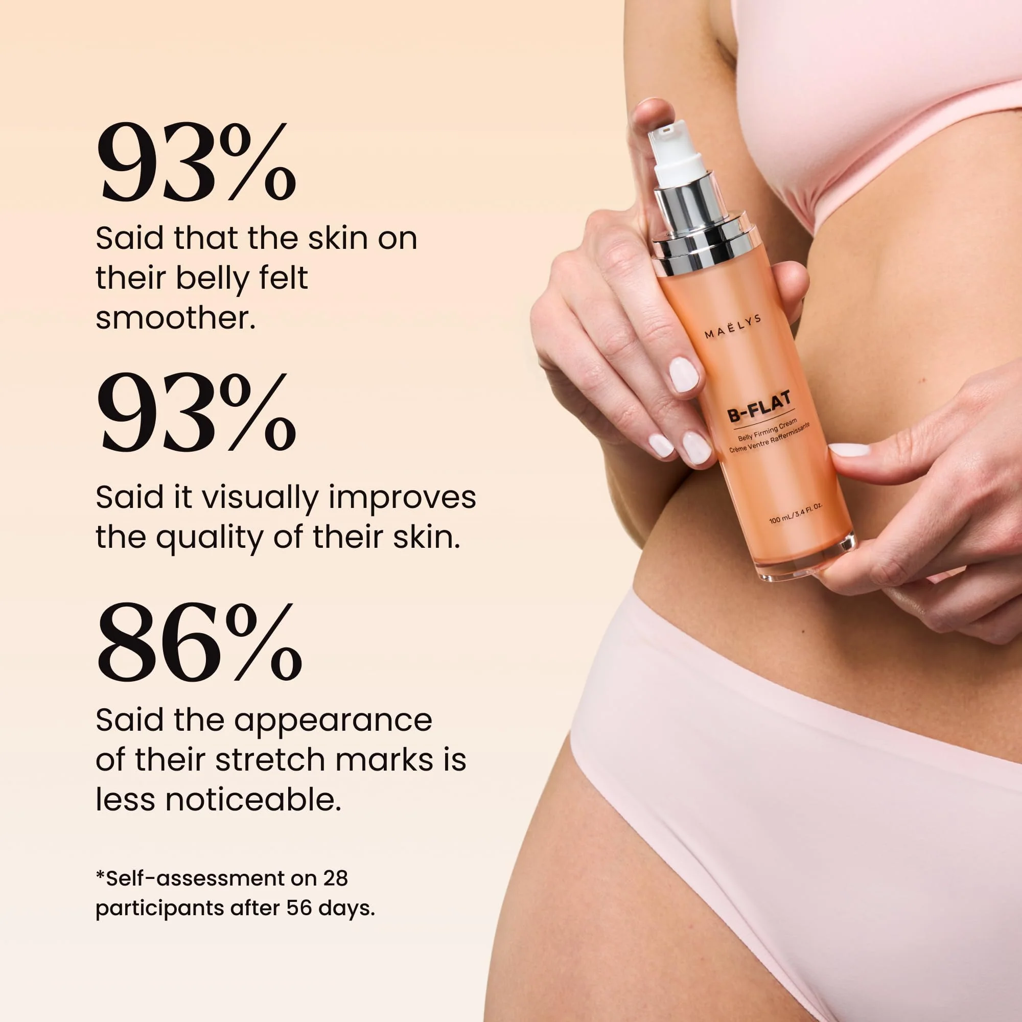 MAËLYS B-FLAT Belly Firming Cream for Women - Skin Tightening & Moisturizing Treatment with Shea Butter & Bentonite Clay - Smooths Look of Stretch Marks - Postpartum Body Care (3.4 Fl Oz) - Image 4