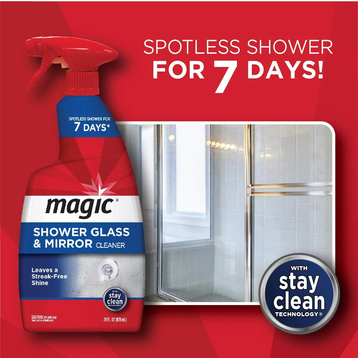 MAGIC Shower Glass and Mirror Cleaner Spray Bundle, Fog & Streak Free, Removes Soap Scum, Rust Stains, Fingerprints, Dirt, and Hard Water, Perfect for Shower Doors, Window, Glass Surfaces, 28 Fl Oz - Image 8