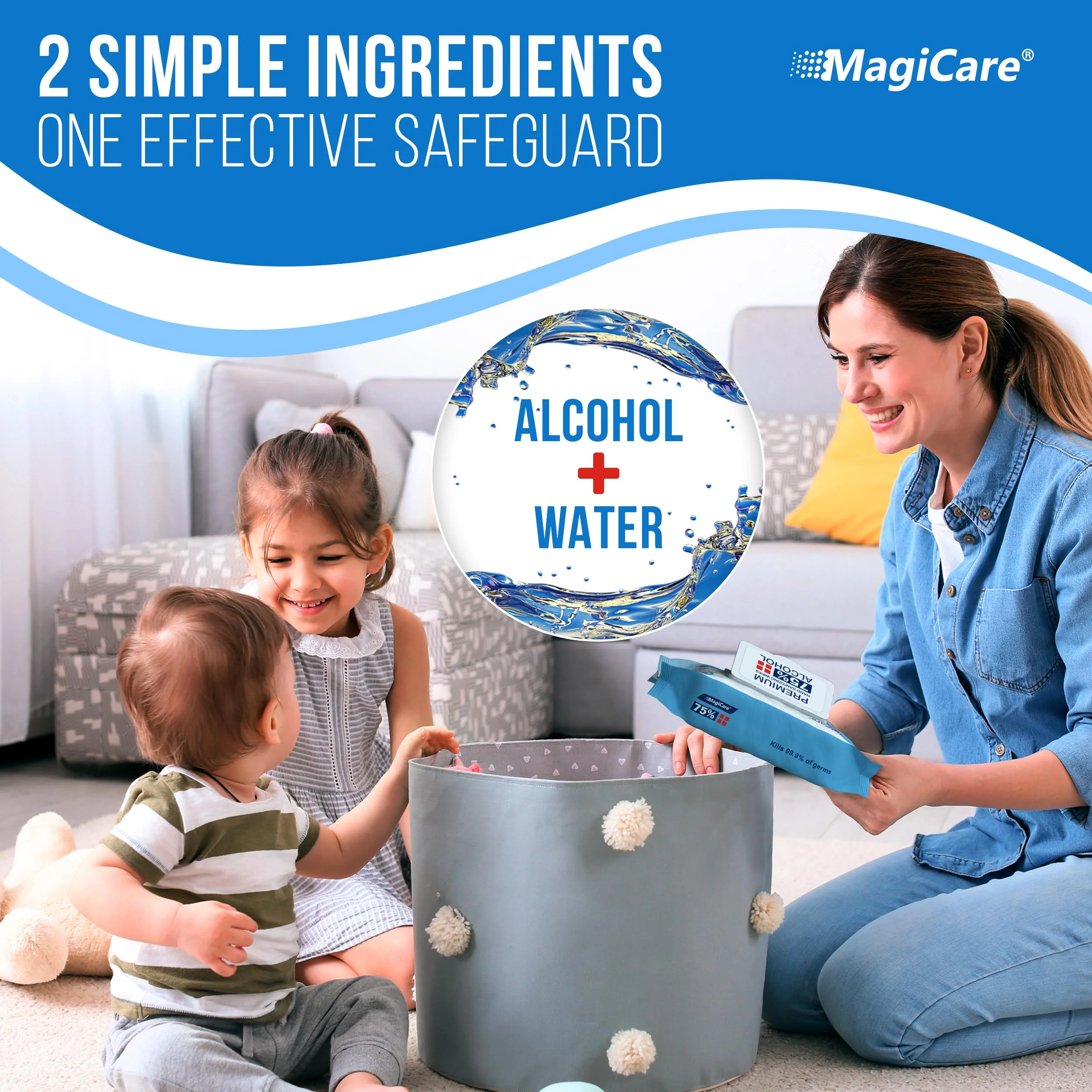 MagiCare 75% Large Alcohol Wipes (4-80ct Packs, 320pcs) - Alcohol Hand Sanitizer Wipes, Premium - Unscented Hand Wipe, Sanitizing Wipe - Travel, Home, Classroom, Camping - Soft Packs - Image 8