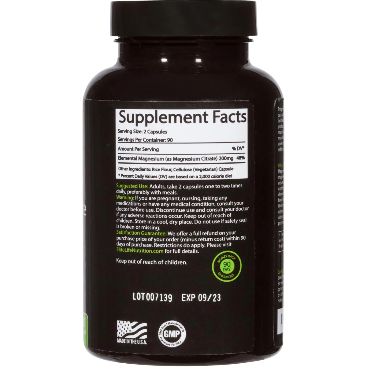 Magnesium Citrate 200mg - Pure, High-Potency, Bioavailable, and Natural Magnesium - Optimum for Stress Relief, Sleep, Relaxation, Constipation, and Brain Support Now - with 180 Capsules