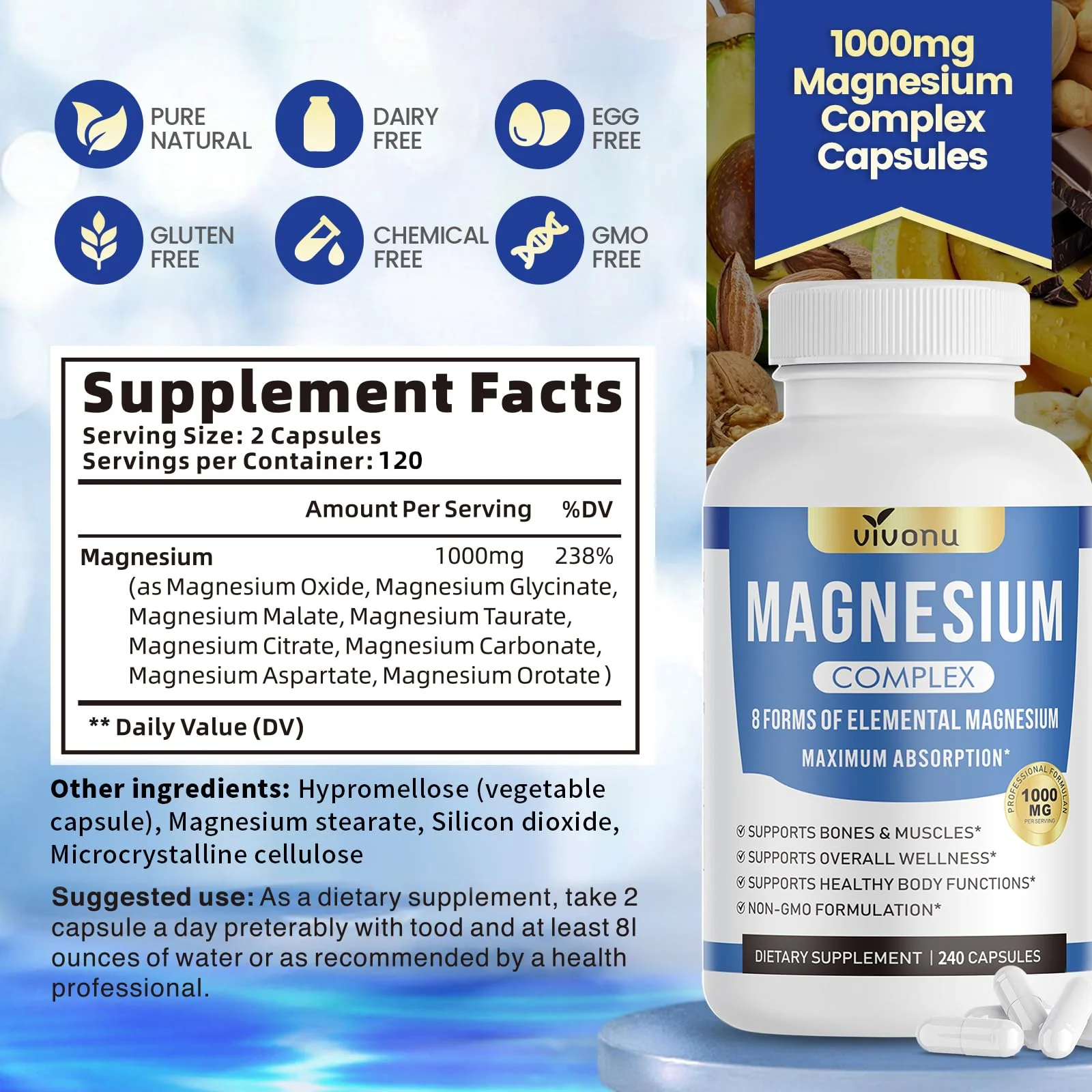 Magnesium Complex 240 Capsules - Image 7