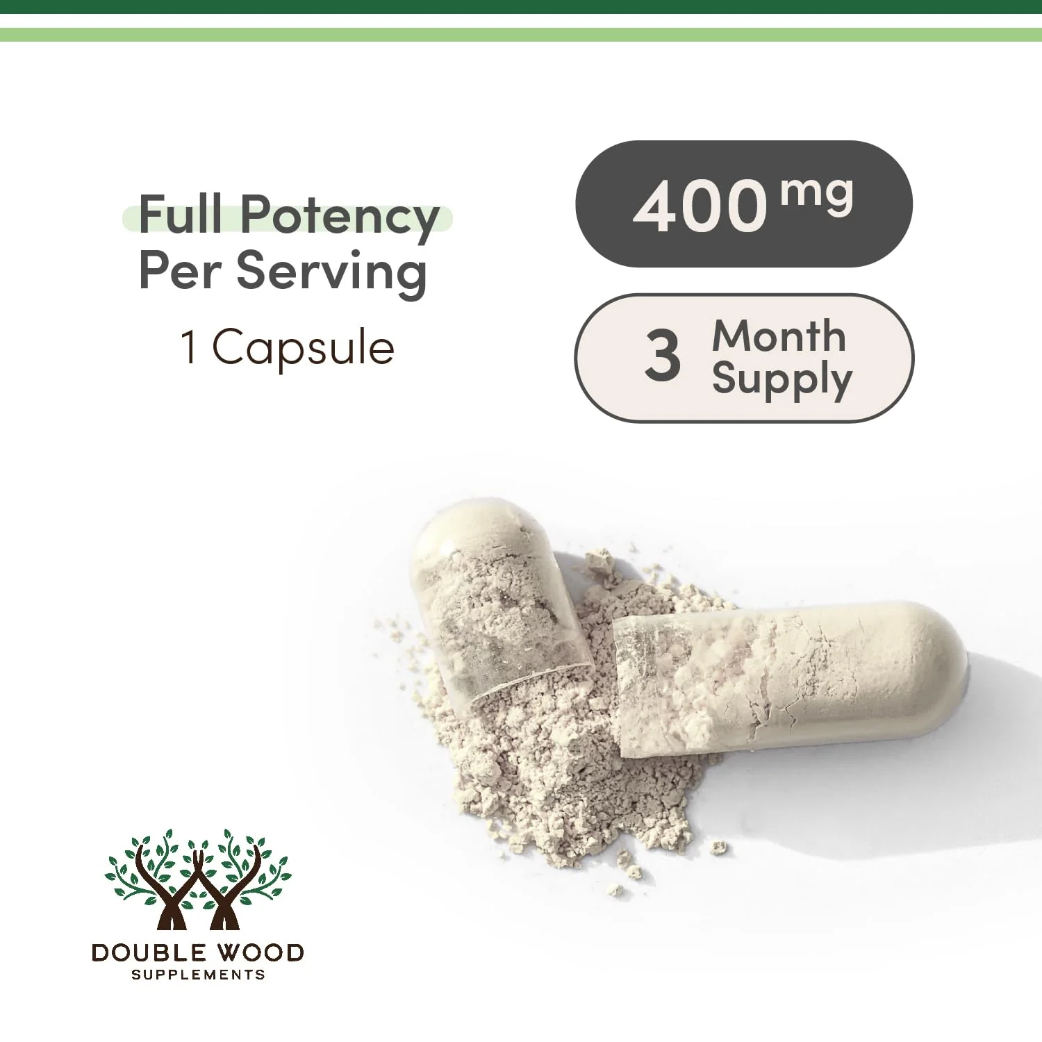 Magnesium Glycinate 400mg, 90 Capsules (Vegan Safe, Third Party Tested, Gluten Free, Non-GMO) High Absorption Magnesium by Double Wood Supplements - Image 2