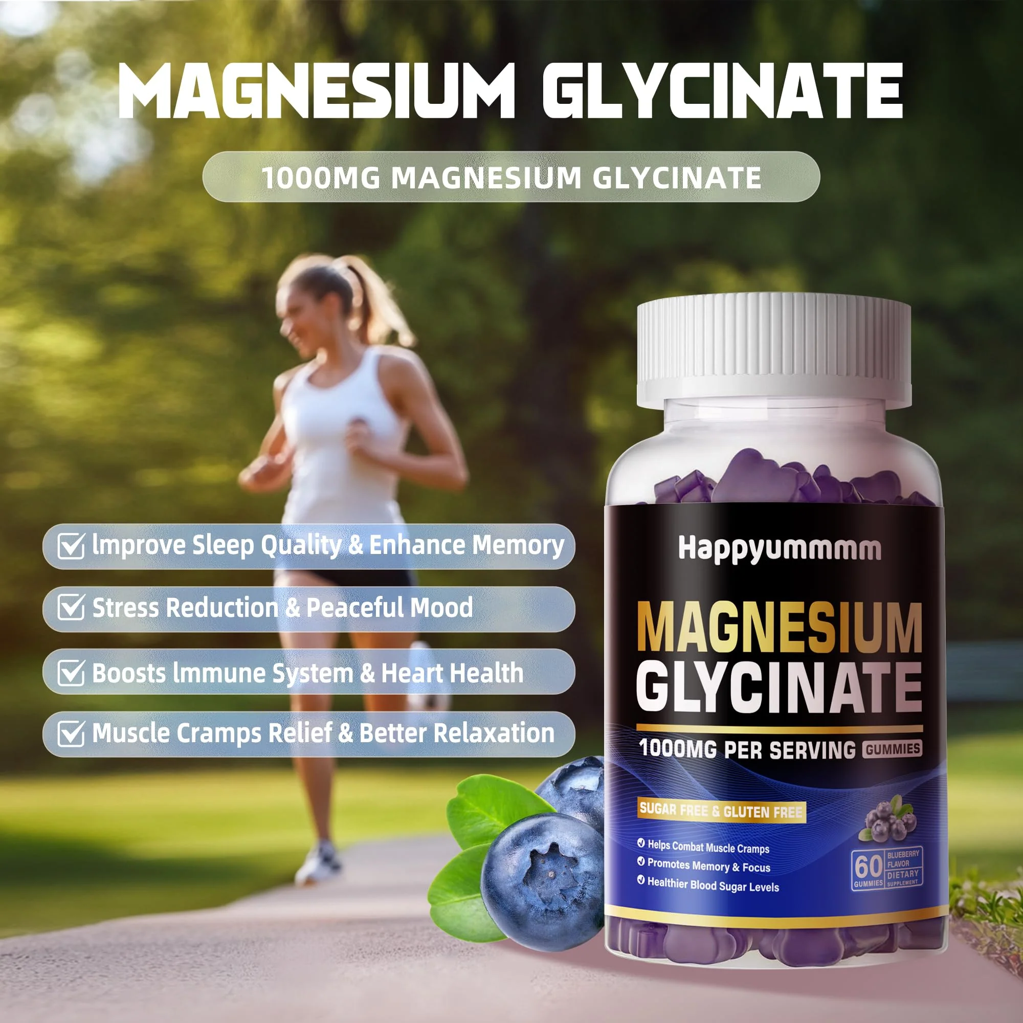 Magnesium glycinate Gummies Blueberry-120 - Image 3