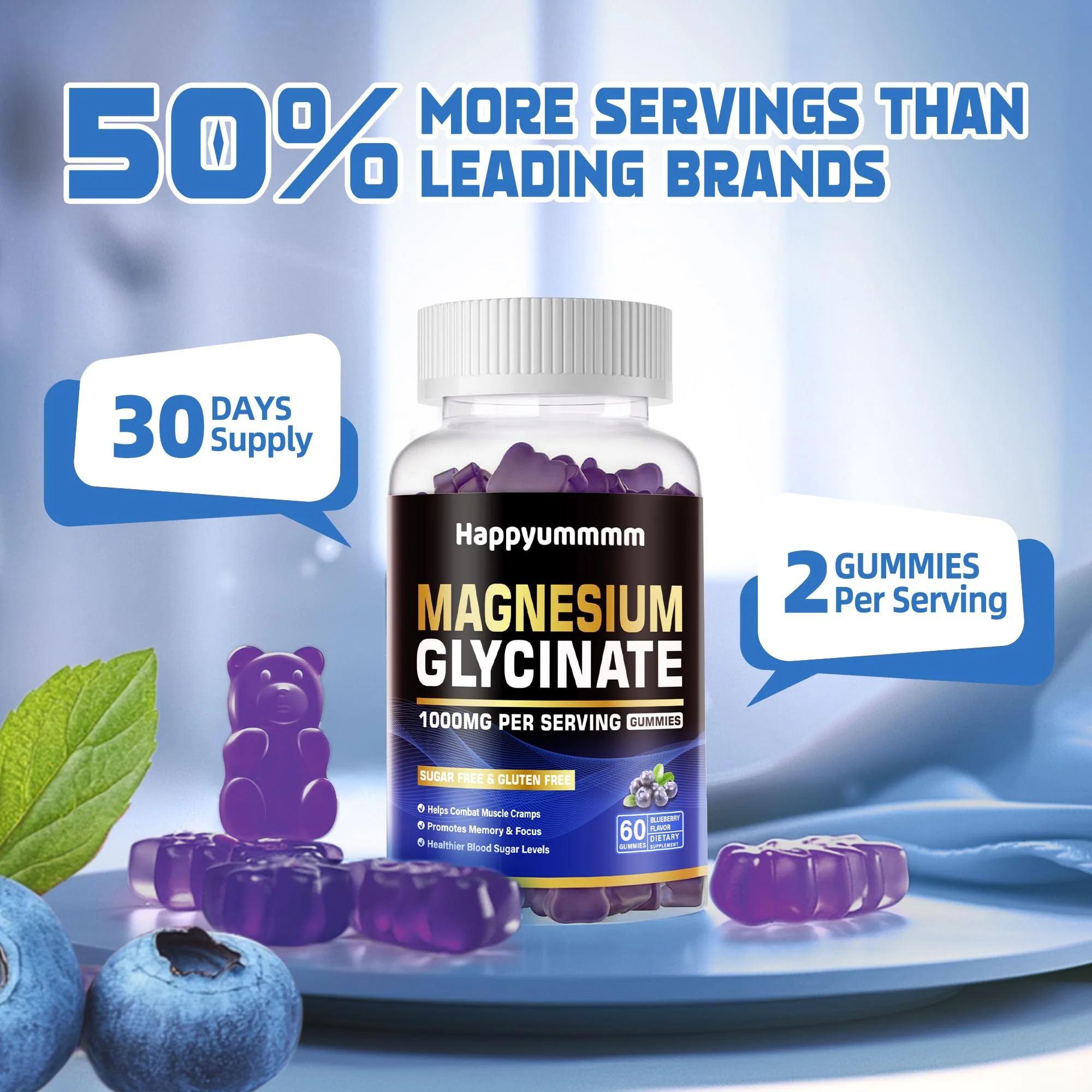 Magnesium glycinate Gummies Blueberry-120 - Image 4