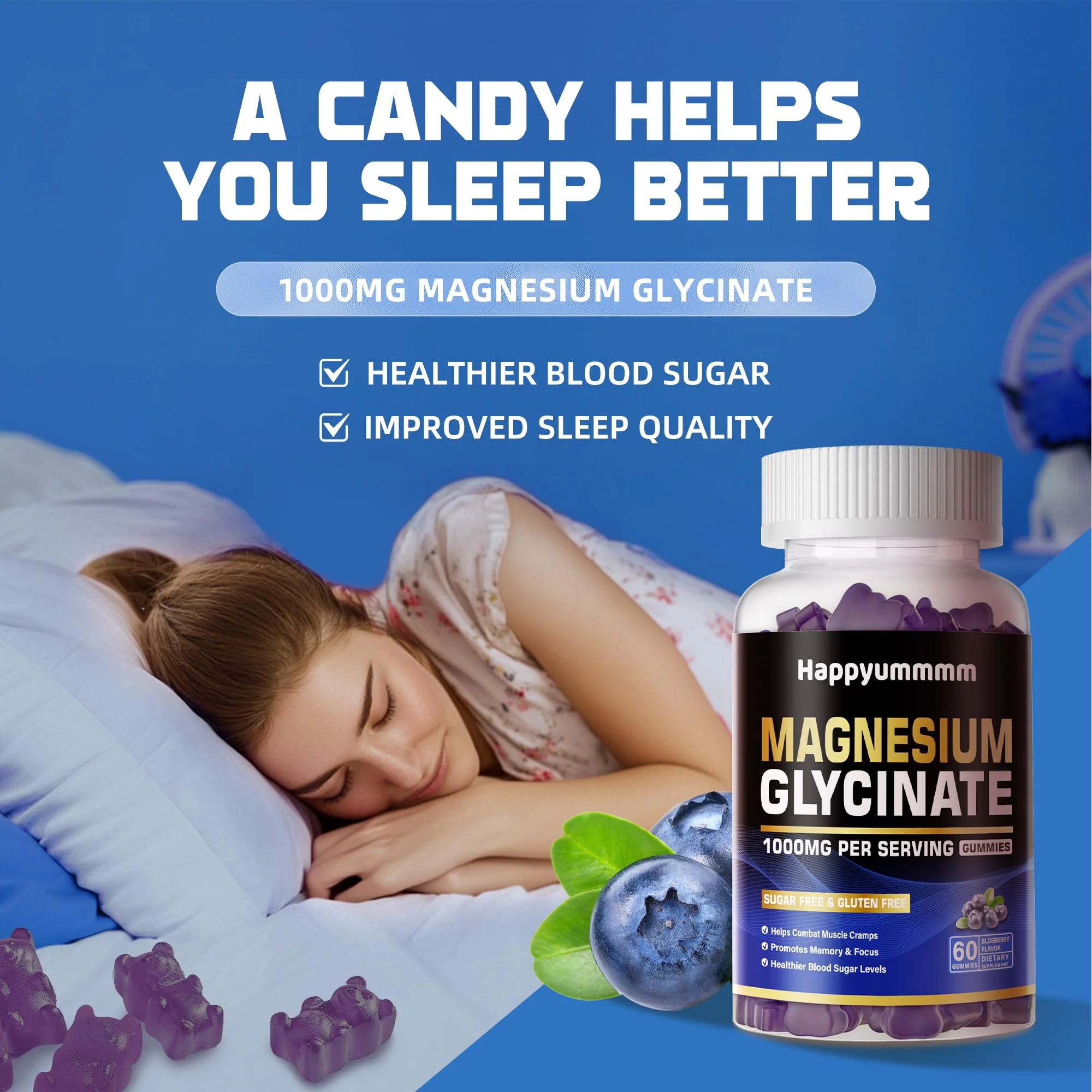 Magnesium glycinate Gummies Blueberry-120 - Image 5