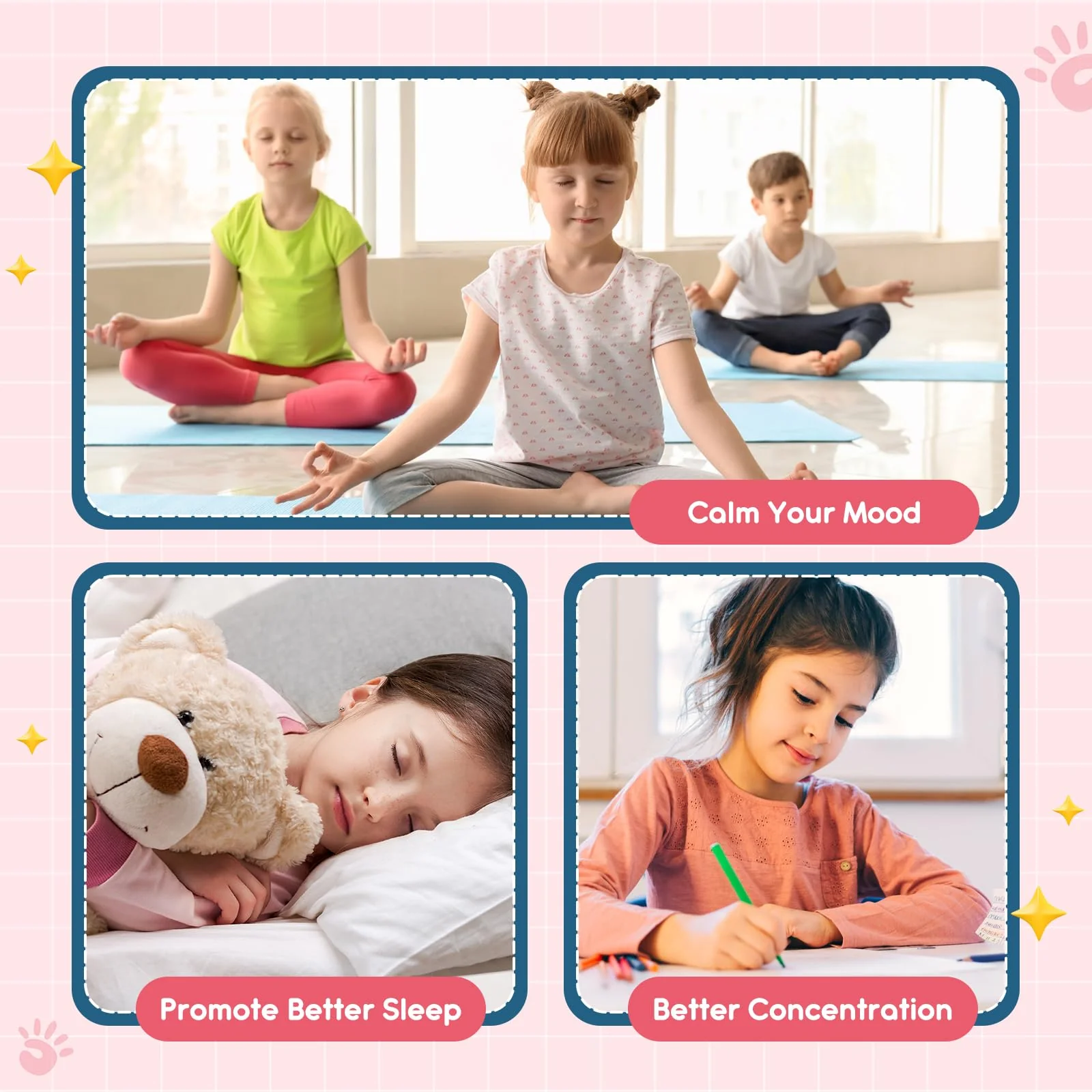 Magnesium Glycinate Gummies for Kids: Calm Magnesium Supplement for Kids & Adults with Zinc Citrate, GABA, Chamomile, Vitamin B6 & C - Sleep, Relaxation & Focus, Juicy Peach & Mango Flavor 60 Count - Image 5