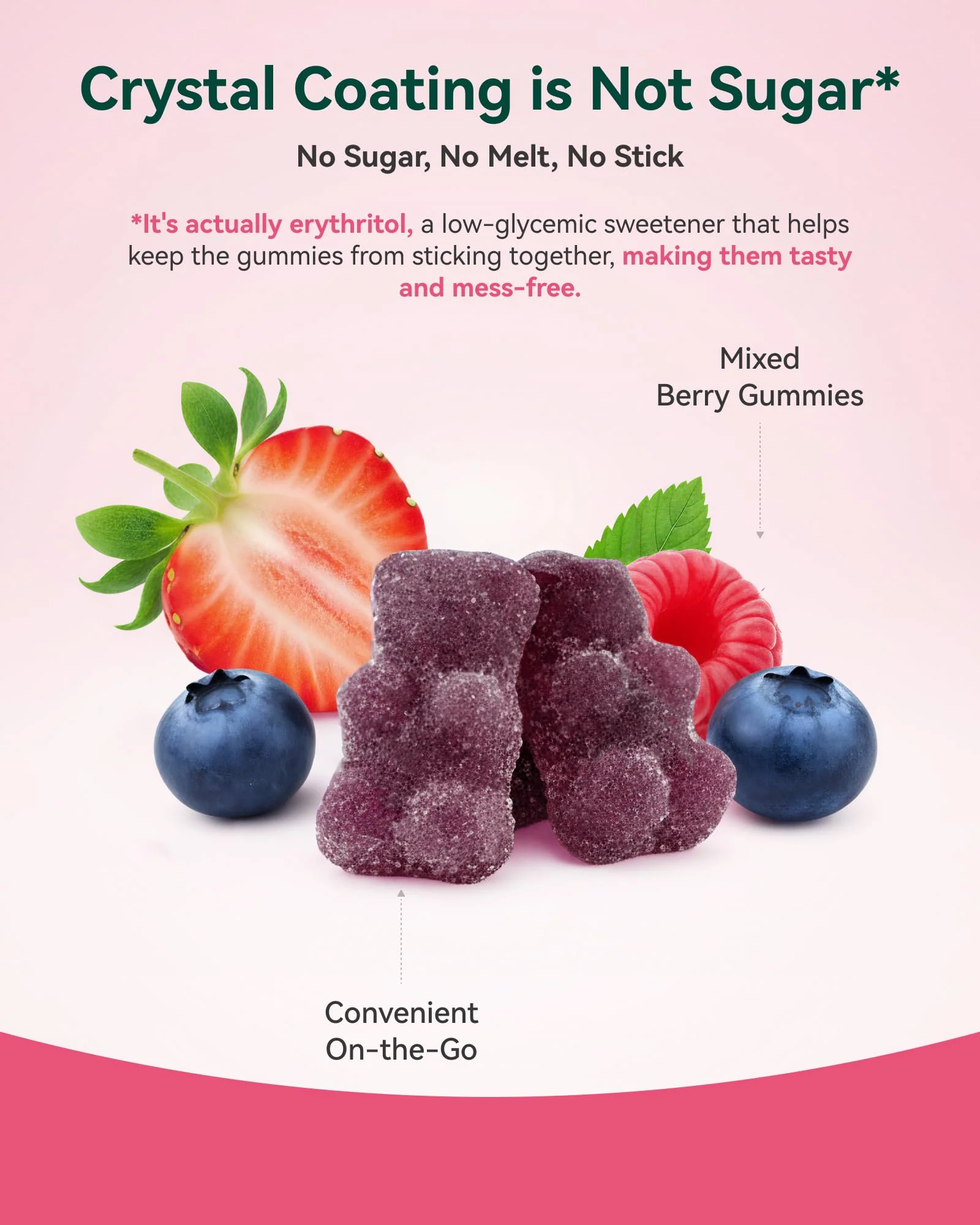 Magnesium Glycinate Plus Gummies 860mg, Sugar-Free, Non-GMO, Gluten-Free, Magnesium Gummies for Adults & Kids, Sleep, Relaxation & Focus, Magnesium Supplement for Women, Mixed Berry Flavor, 120 Count - Image 3