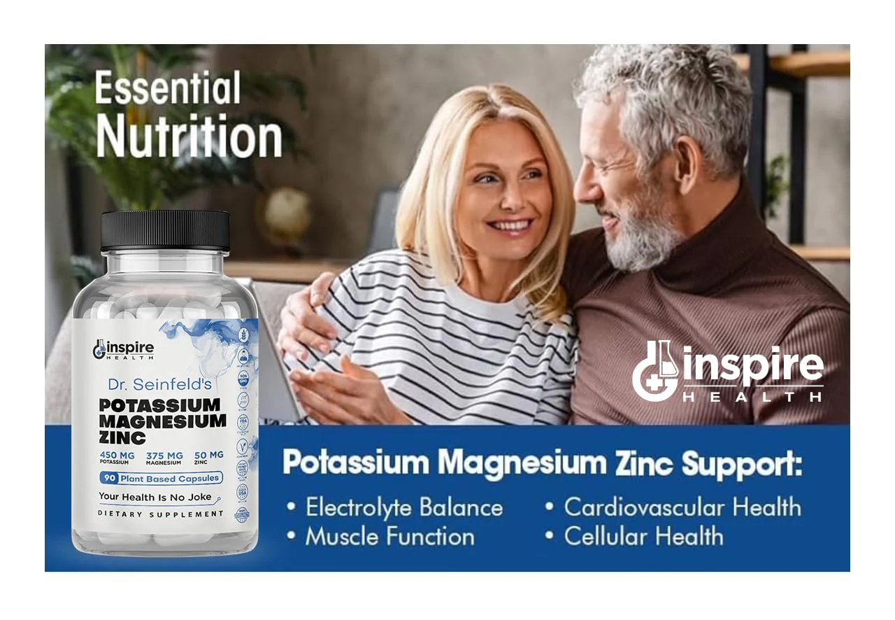 Magnesium Potassium Supplements w/Zinc - 90 Capsules - Magnesium Potassium Zinc for Vascular Health – High Absorption Vegan Supplement for Leg Cramps & Sleep Dr Seinfeld - Image 5