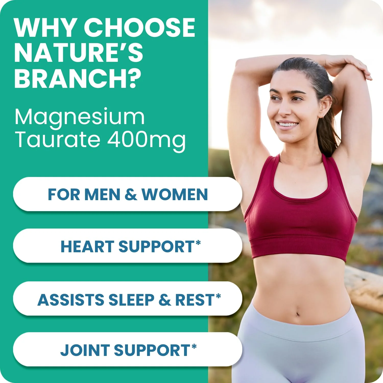 Magnesium Taurate 400mg | High Absorption | 200 Capsules for Sleep, Heart Health, Calm, Joint Supplement for Women and Men | Pure Elemental Mag Powder Plus Taurine - Extra Strength Pills - Image 7