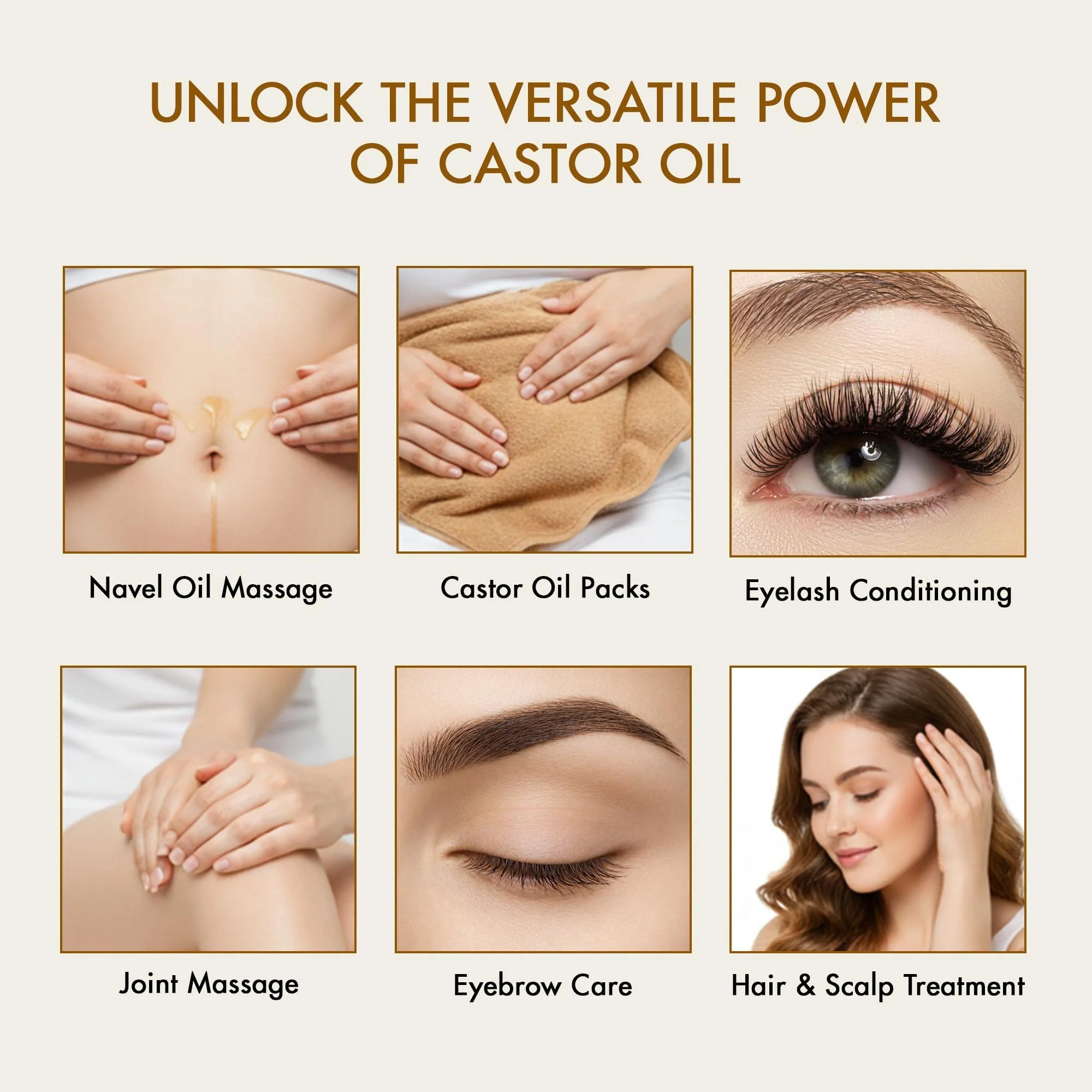 Majestic Pure Oil - 100% Pure and Natural- Cold Pressed & Hexane Free Natural Hair Growth Oil for Eyelashes, Eyebrows, Skin, Body, Face, Nails & Scalp - USDA Organic Castor Oil 8 Fl Oz - Image 3
