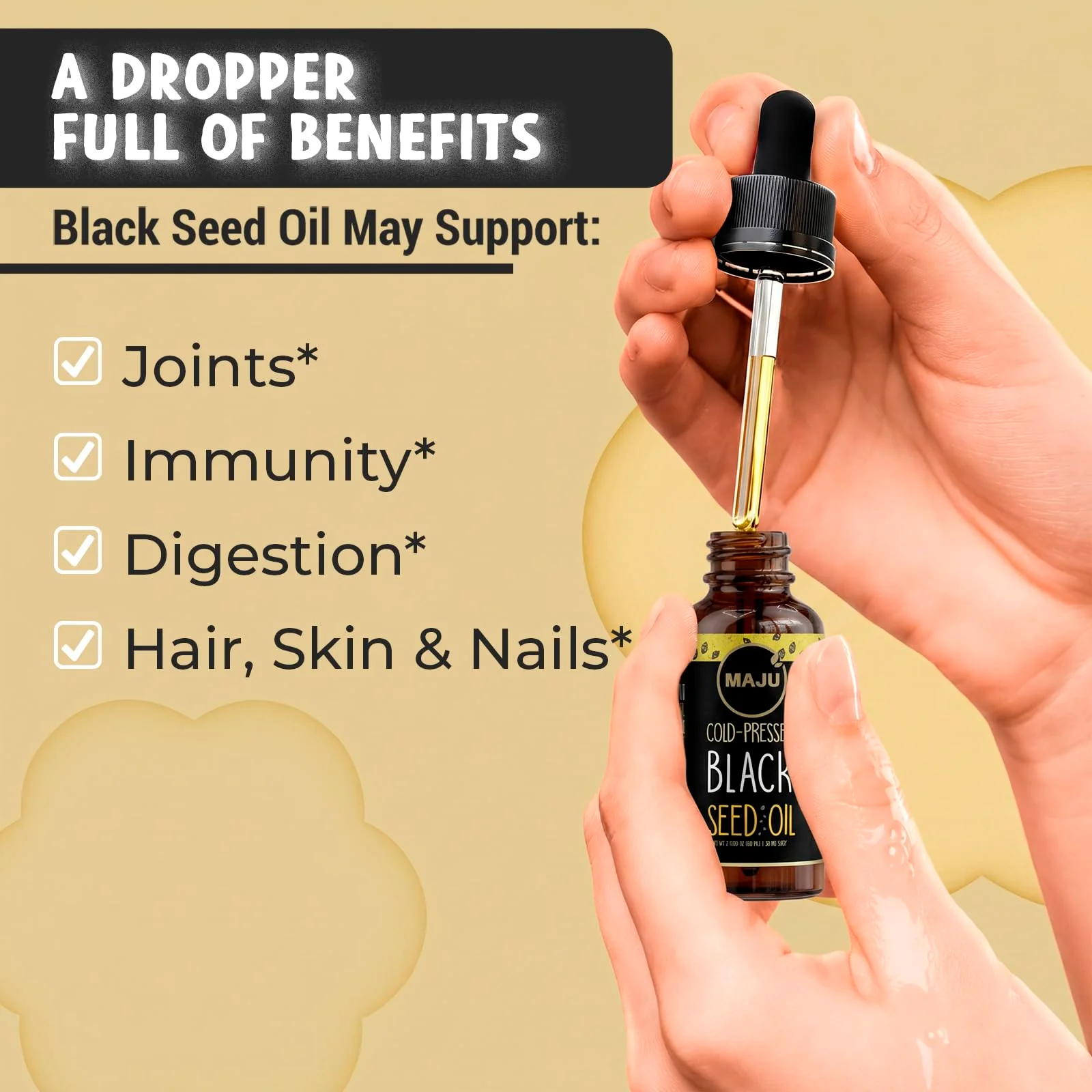 Maju Superfoods Black Seed Oil - 3 Times TQ, Cold-Pressed, Travel Size, 100% Turkish Black Cumin Seed Oil, Liquid Pure Blackseed, Glass Bottle, 2 Oz - Image 4