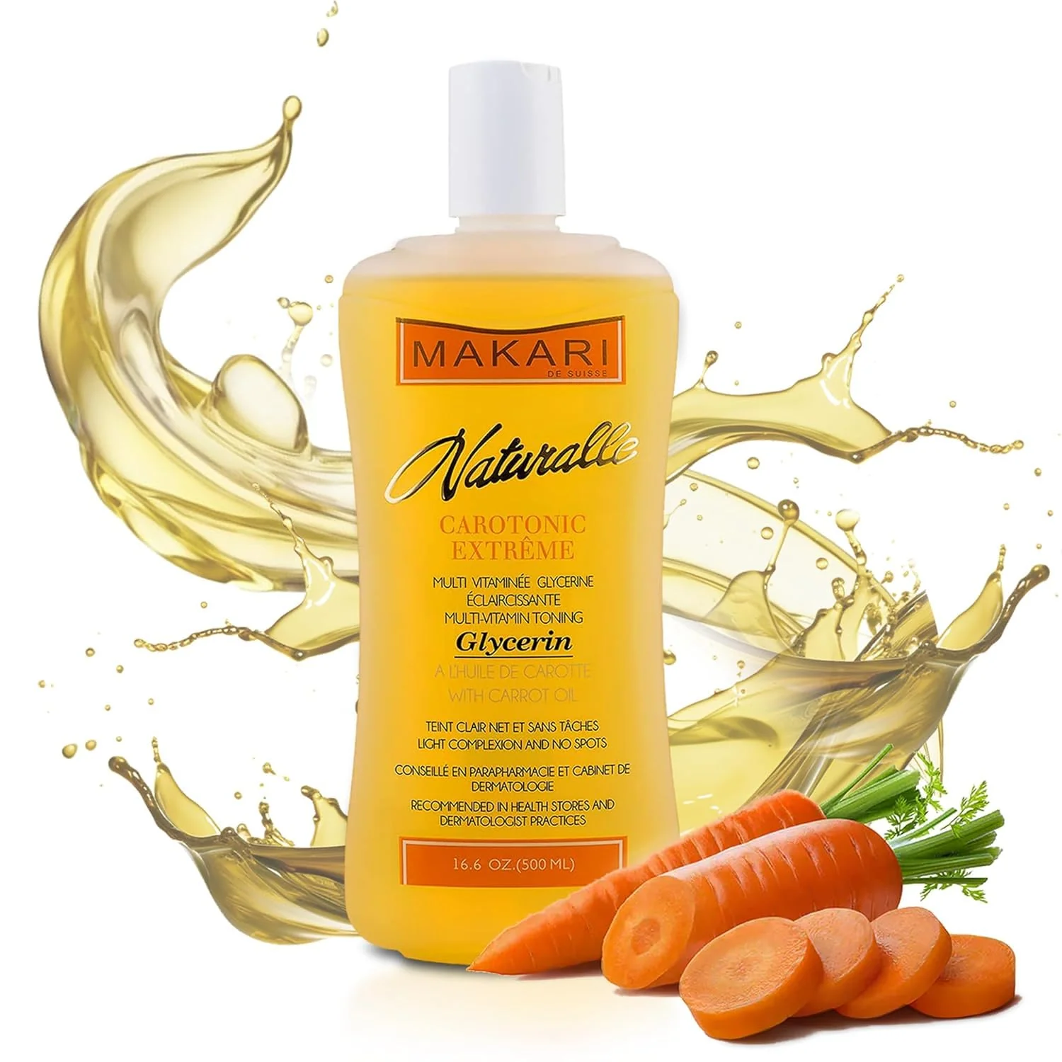 MAKARI Naturalle Carotonic Extreme Body Glycerin (16.6 oz) | Helps Brighten Skin and Fade Body Scars and Marks | Glycerin Oil for All Skin Types | Safe for Sensitive Skin and Kids Ages 12 and Up
