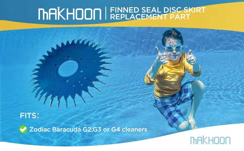MAKHOON 4 Pieces Pool Cleaner Replacements Include W70329 Pool Cleaner Finned Seal W69698 Pool Cleaner Diaphragm W70327 Foot Pad Compatible with Zodiac Baracuda G2, G3, G4 Replace W69721 W72855 - Image 4