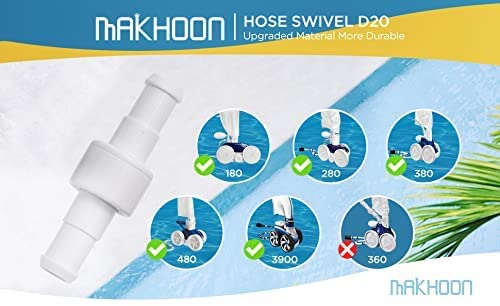 MAKHOON D20 Hose Swivel with D15 Nut - Compatible with Zodiac Polaris 280, 380, 180 Pool Cleaner Hose Swivel, Replacement Part - Image 3