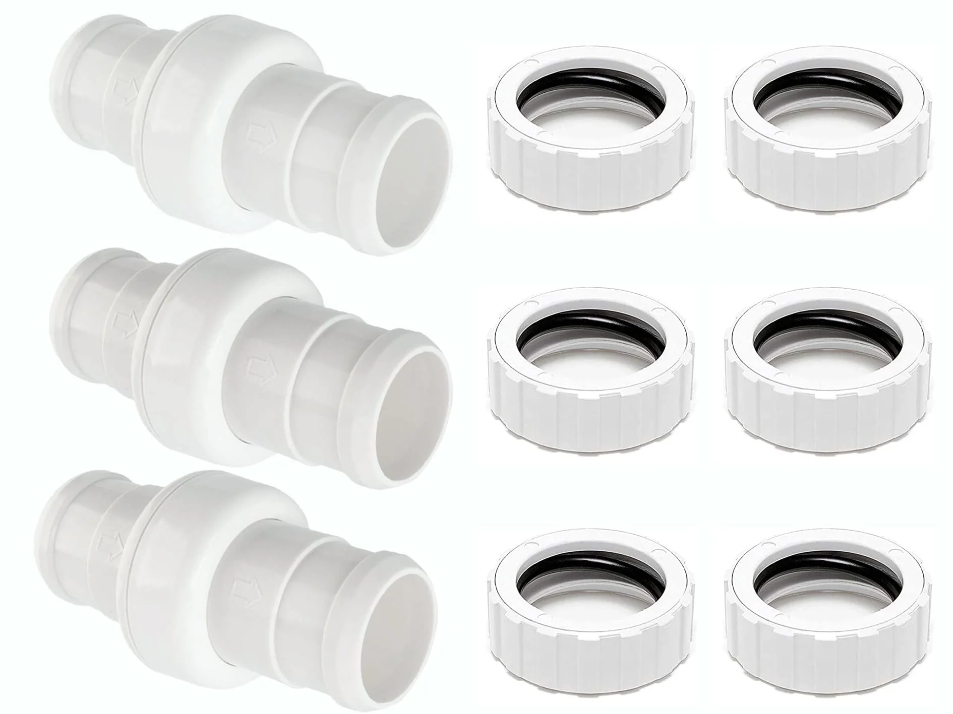 Makhoon Pool Cleaner Hose Swivel & Nut Combo Replacement Kit for Polaris Zodiac 360 (3 Pack)