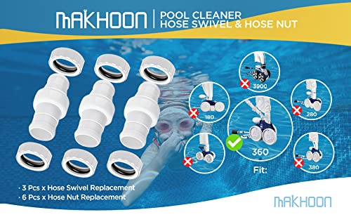 Makhoon Pool Cleaner Hose Swivel & Nut Combo Replacement Kit for Polaris Zodiac 360 (3 Pack) - Image 4