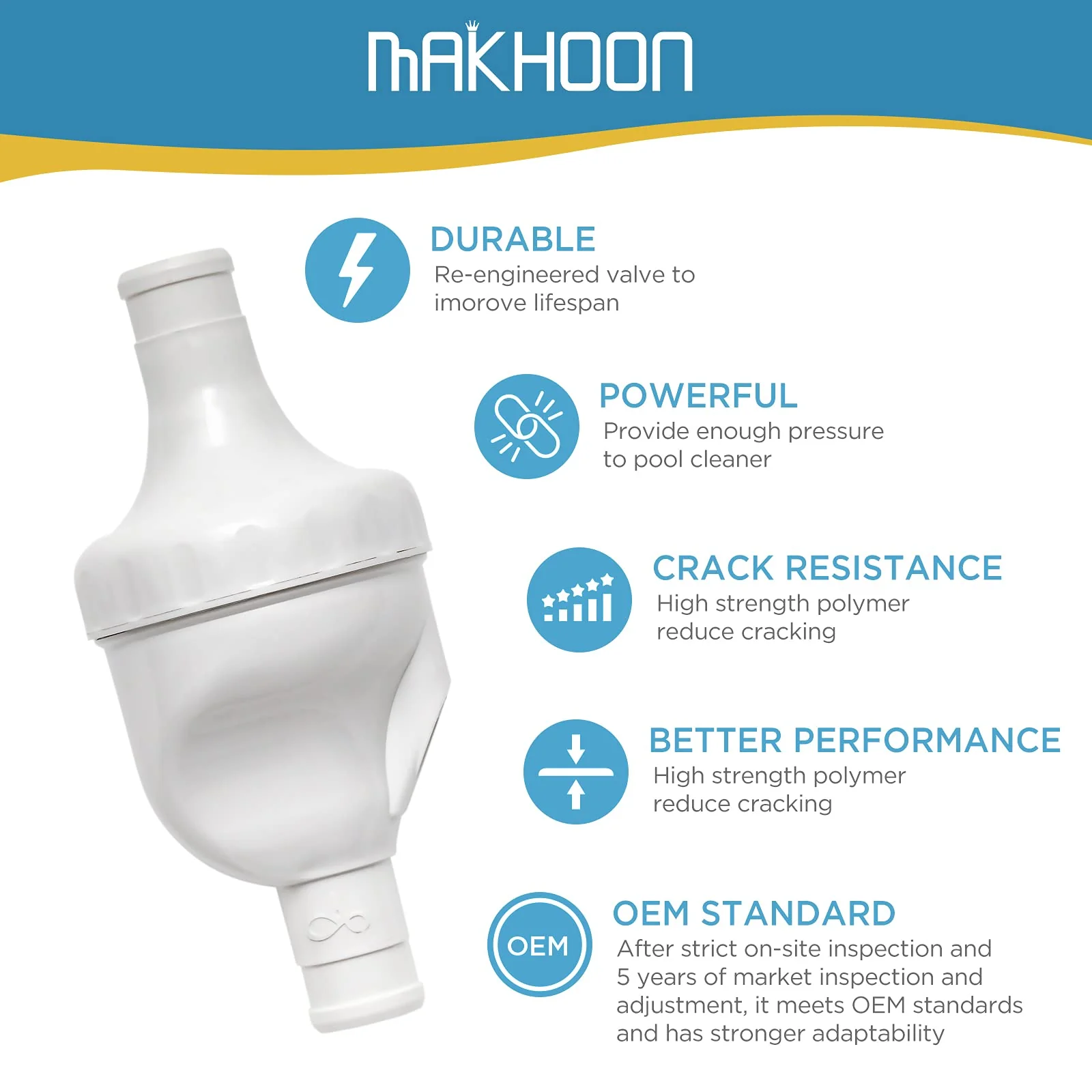 MAKHOON Upgraded 9-100-1200 Backup Valve Replacement for Polaris 360 Pool Cleaner, The Body has Been Reinforced, Longer Life Than Zodiac 9-100-1200,(NOT Compatible with Polaris 280 380 Pool Cleaner) - Image 6