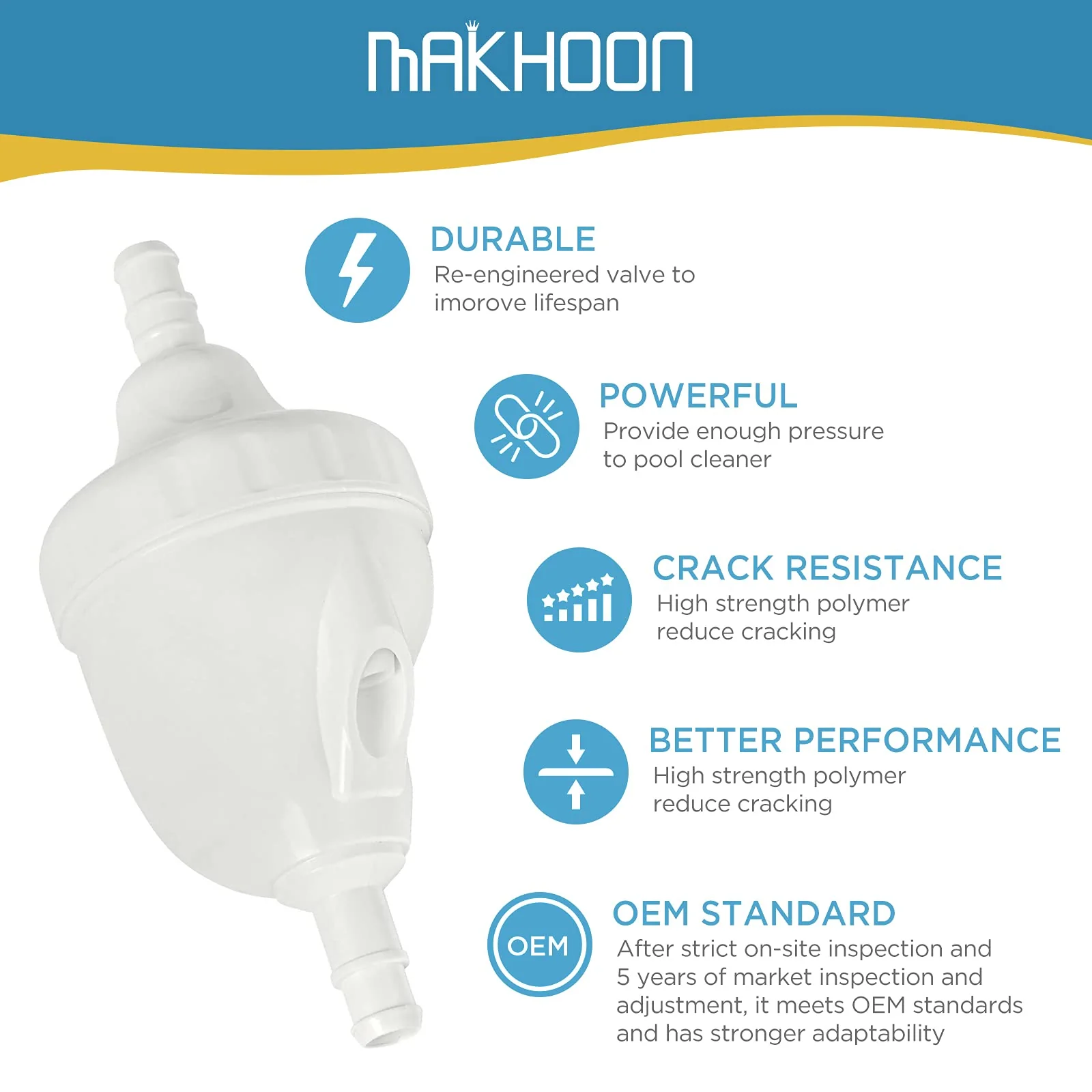 MAKHOON [Upgraded] Pool Cleaner Feed Hose Replacement for Zodiac Polaris 280 380 180 3900 Pool Cleaner Feed Hose G5(Not Compatible with Polaris 360) - Image 4