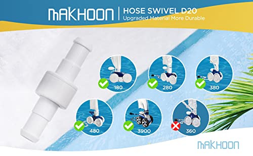 MAKHOON Upgraded Pool Cleaner Hose Ball Bearing Swivel D20 Replacement Parts for Polaris 180 280 380 3900 Pentair Pool Cleaner Ball Bearing Swivel D20 (3) - Image 2