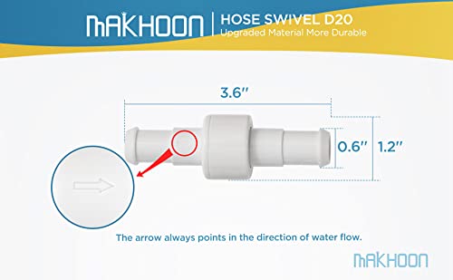 MAKHOON Upgraded Pool Cleaner Hose Ball Bearing Swivel D20 Replacement Parts for Polaris 180 280 380 3900 Pentair Pool Cleaner Ball Bearing Swivel D20 (3) - Image 4