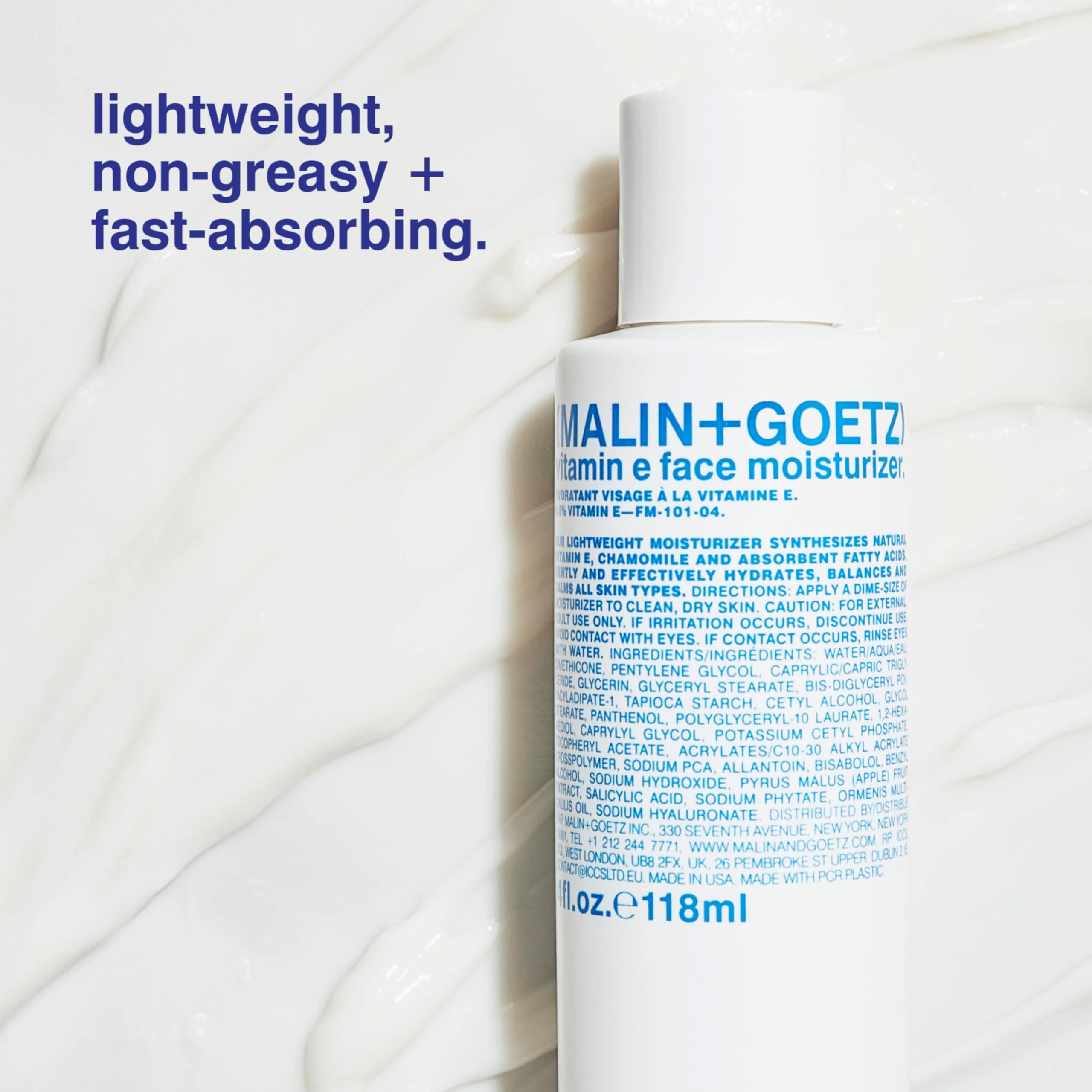 MALIN+GOETZ Vitamin E Face Moisturizer | Lightweight Hydrating Daily Face Cream Balancing All Skin Types | Fragrance-Free, Vegan | 4 Fl Oz - Image 6