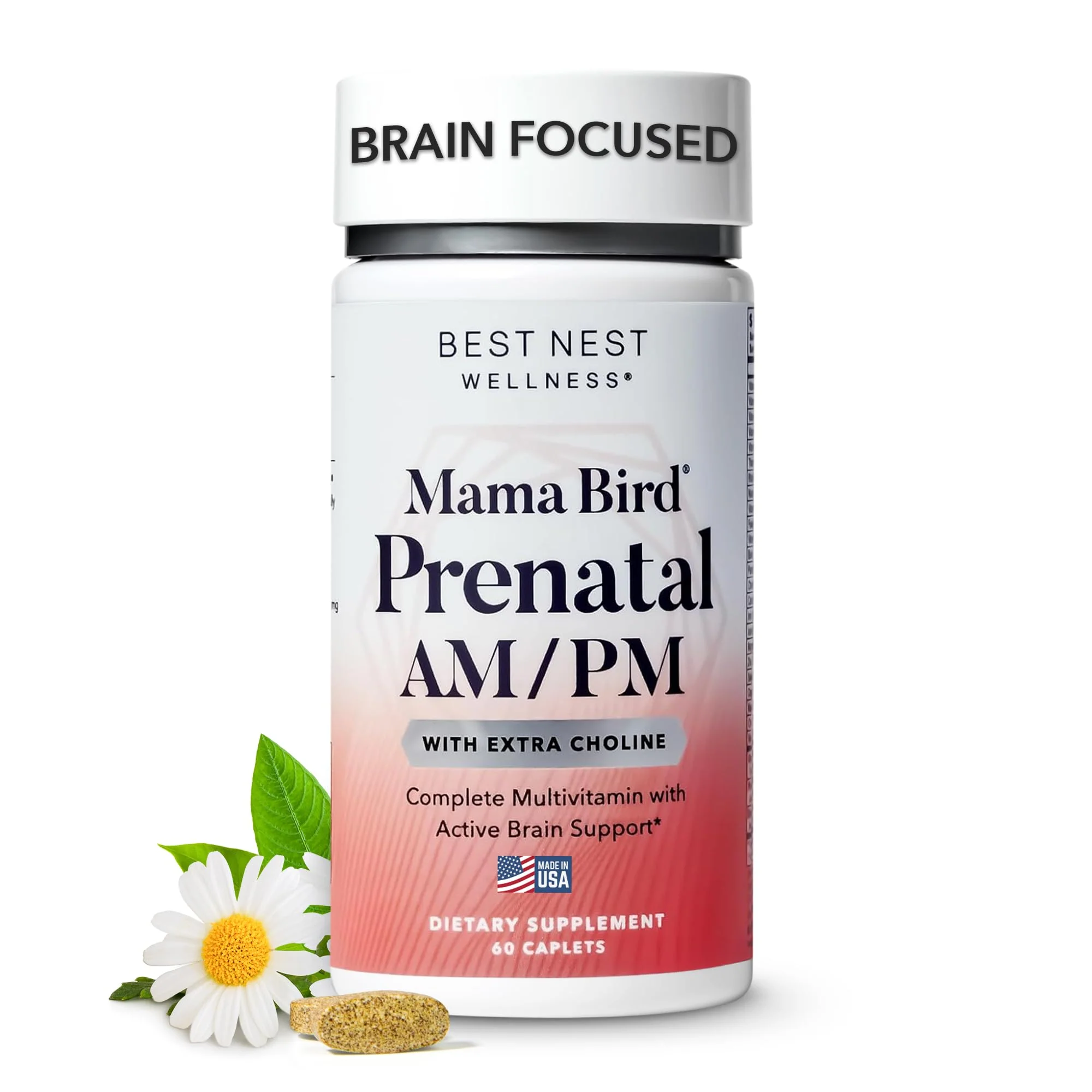 Mama Bird AM/PM Prenatal Multivitamin | Methylfolate (Folic Acid), Methylcobalamin (B12), 100% Natural Whole Food Organic Herbal Blend, Vegan, Twice Daily Vitamin, 60 Count …… - Image 2
