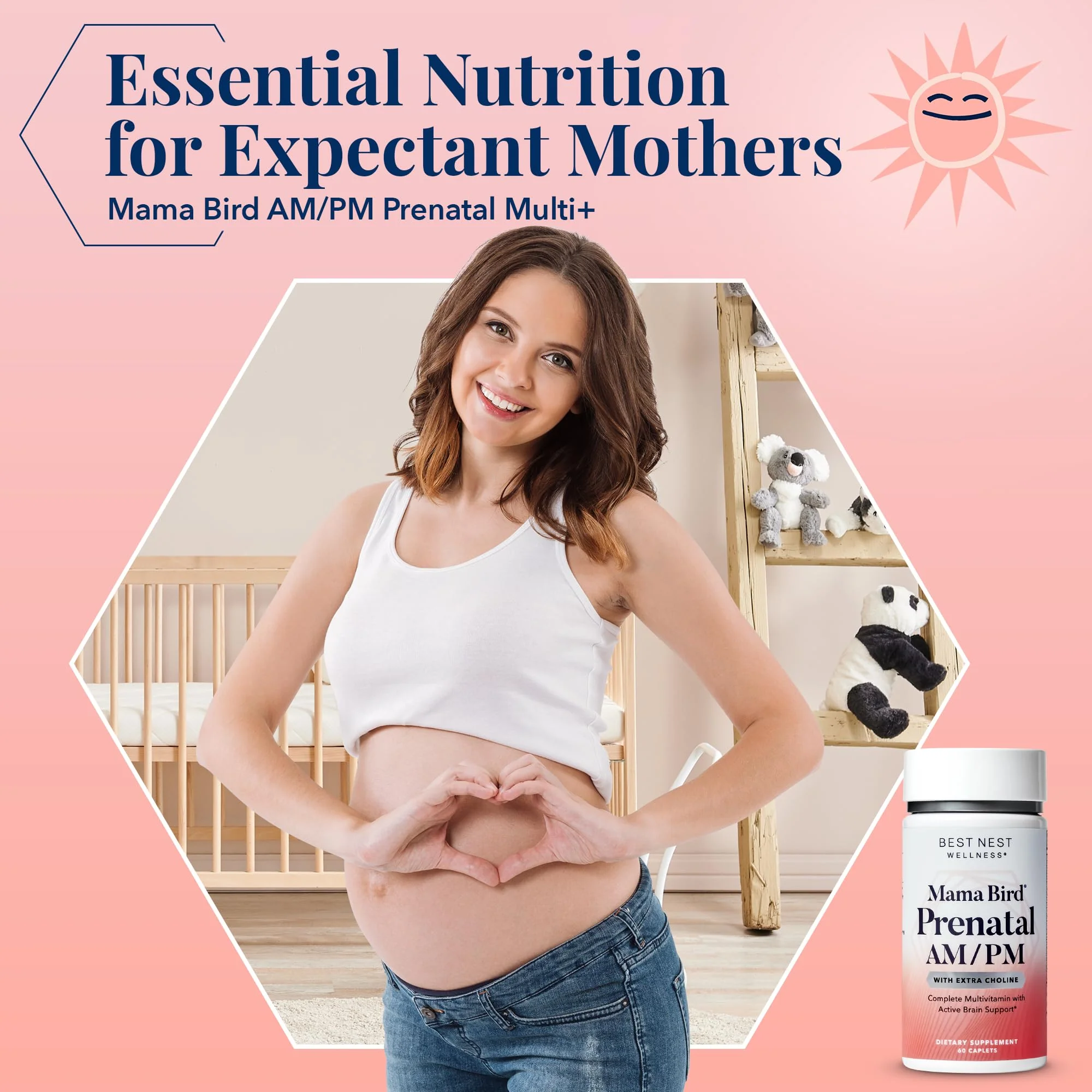 Mama Bird AM/PM Prenatal Multivitamin | Methylfolate (Folic Acid), Methylcobalamin (B12), 100% Natural Whole Food Organic Herbal Blend, Vegan, Twice Daily Vitamin, 60 Count …… - Image 3