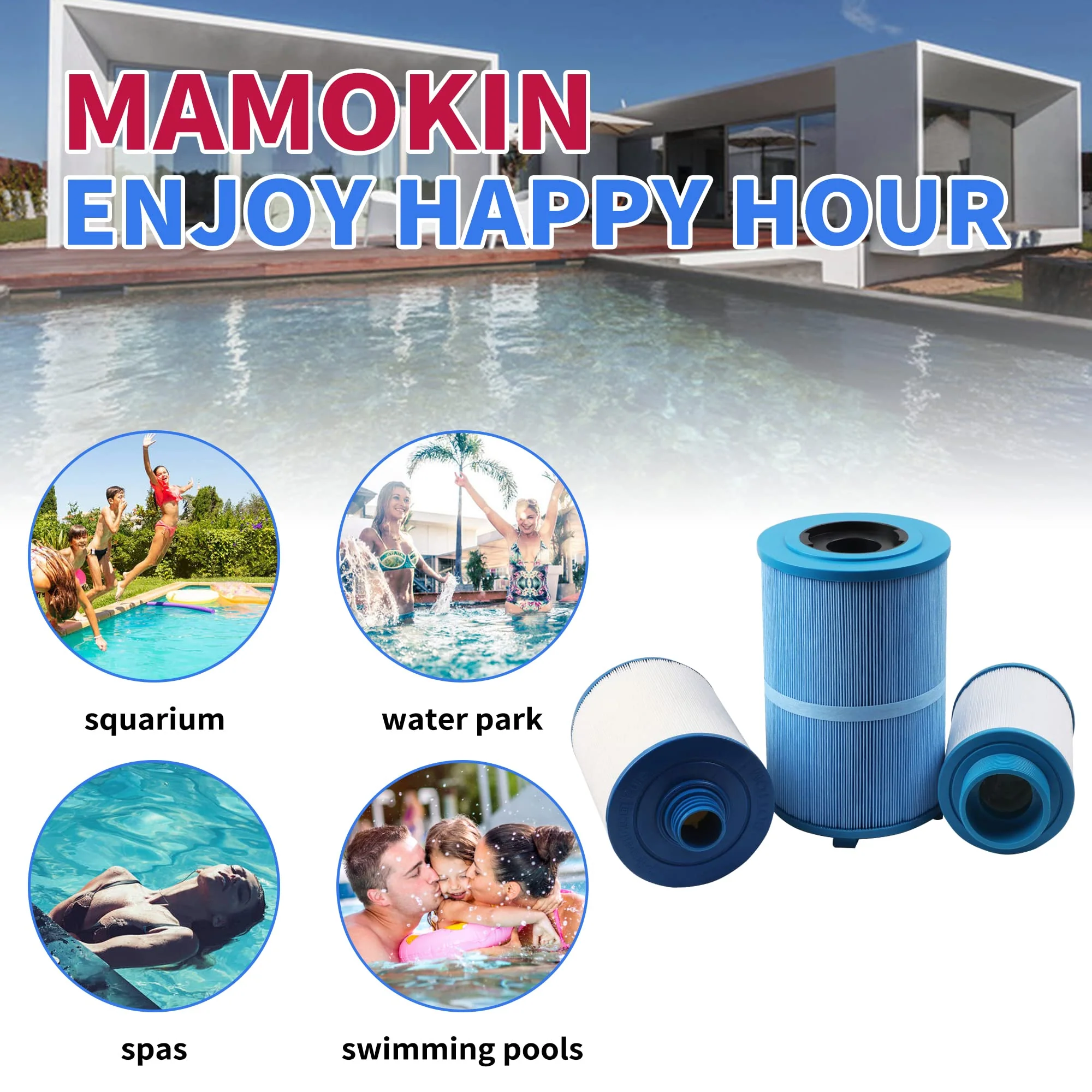 Mamokin 303279 Hot Tub Filter Replaces Filbur FC-2402, 5CH-37, PFF42TC-P4, 78460 and Lifesmart, AquaTerra, Fantasy, Freeflow, Simplicity, Bermuda, Aspire, Azure, Spa Filter-2 Pack - Image 2