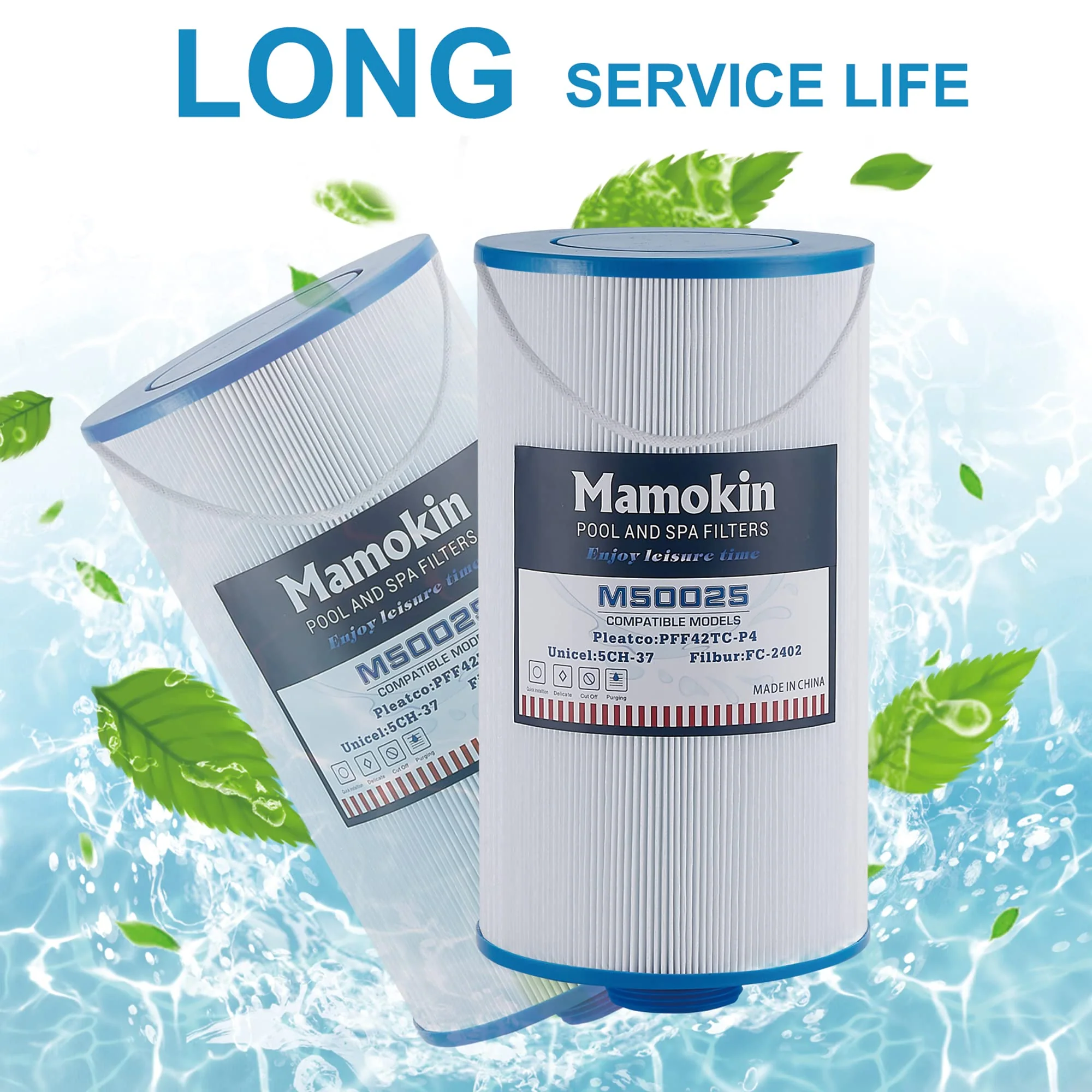 Mamokin 303279 Hot Tub Filter Replaces Filbur FC-2402, 5CH-37, PFF42TC-P4, 78460 and Lifesmart, AquaTerra, Fantasy, Freeflow, Simplicity, Bermuda, Aspire, Azure, Spa Filter-2 Pack - Image 4