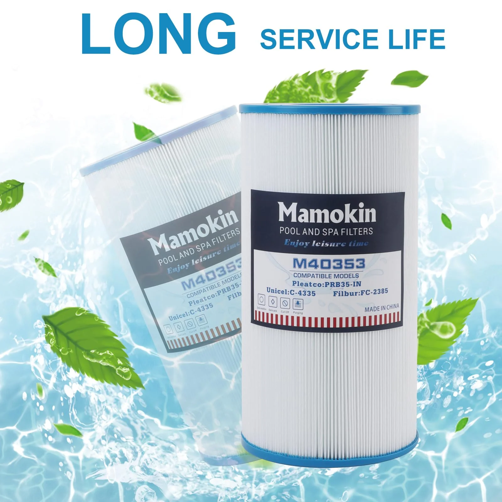 Mamokin C-4335 Spa Filter Replaces Pleatco PRB35-IN, Guardian 409-219, Filbur FC-2385, Unicel C-4335, 03FIL1300, 17-2482, 25393, 303557, 817-3501, R173431, 35 sq.ft, Hot Tub Filter 2 Pack - Image 4