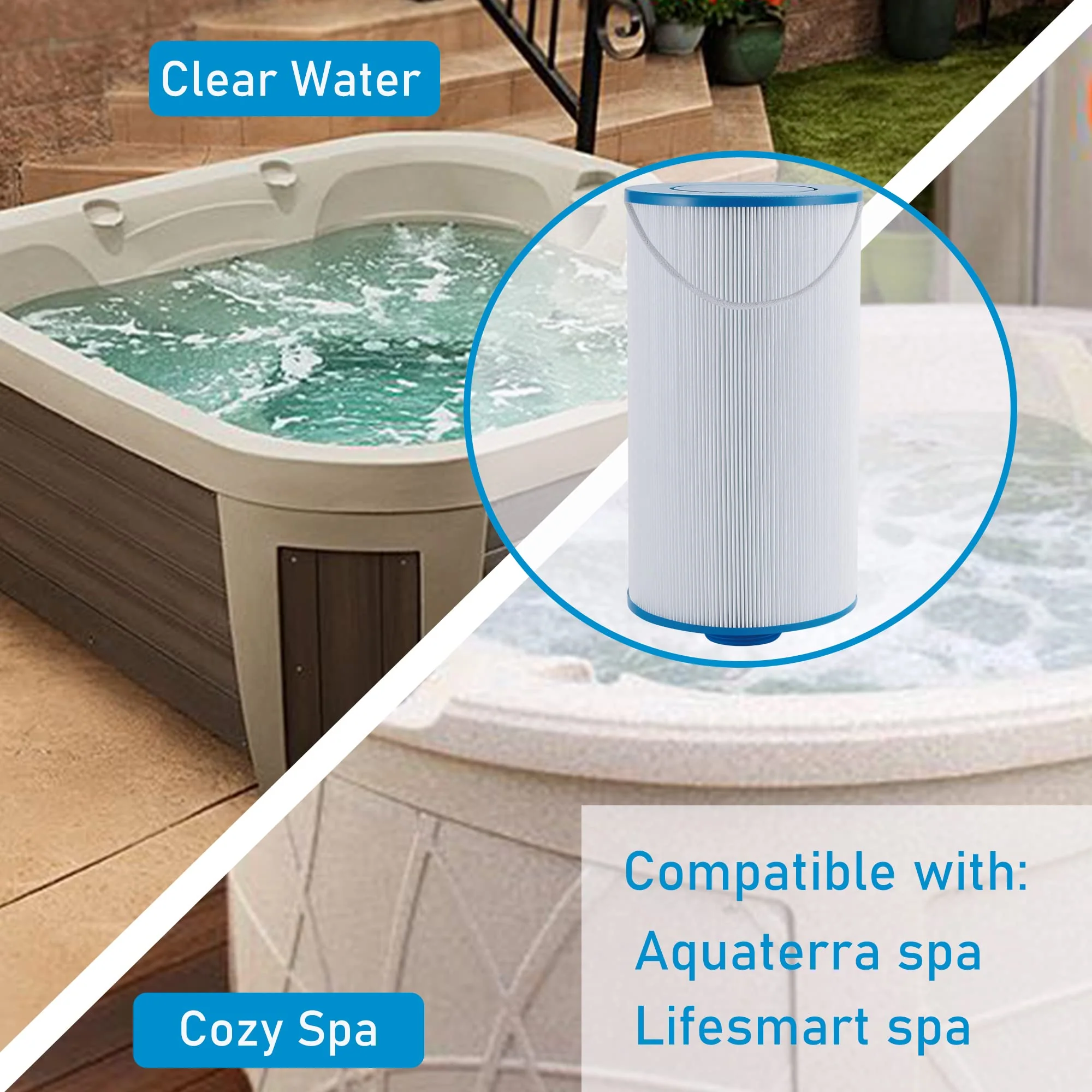 Mamokin FC-2402 Hot Tub Filter Replaces Watkins 303279, 5CH-37, PFF42TC-P4, 78460 and Lifesmart, AquaTerra, Fantasy, Freeflow, Simplicity, Bermuda, Aspire, Azure, Spa Filter - 1 Pack - Image 3