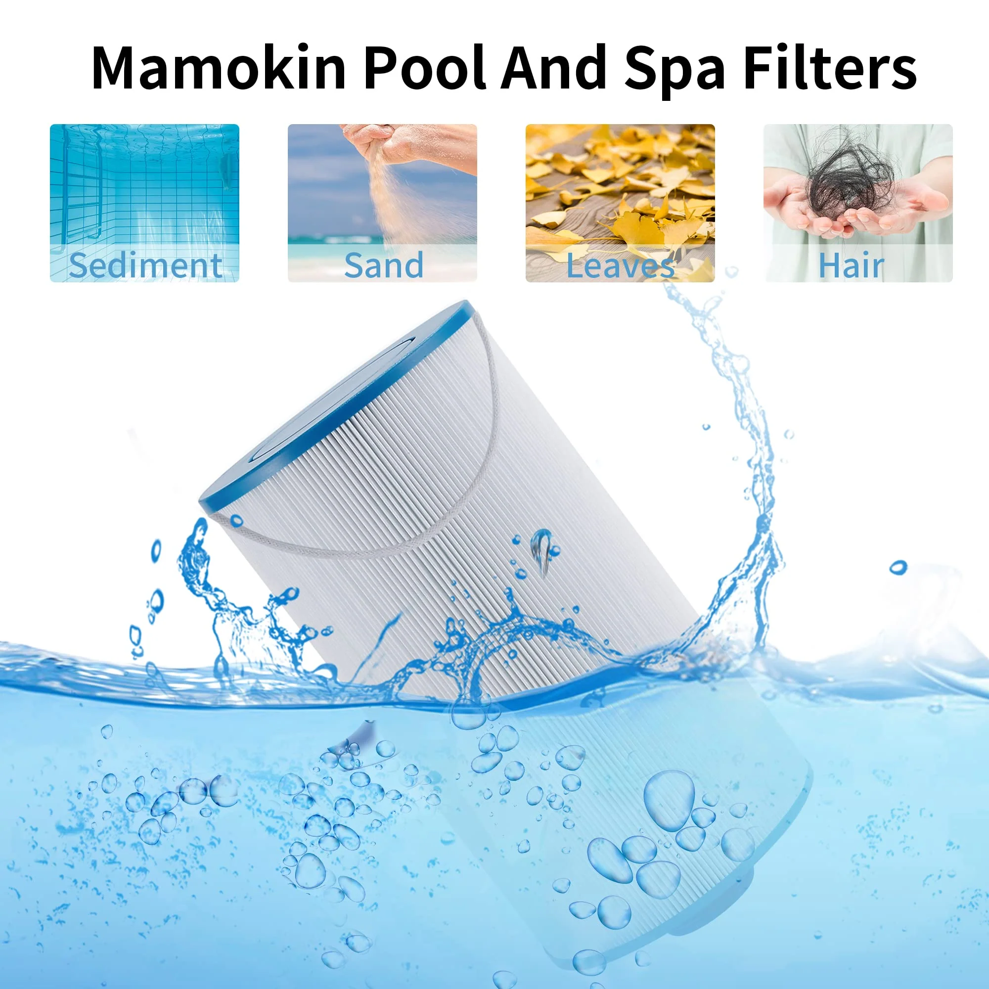 Mamokin FC-2402 Hot Tub Filter Replaces Watkins 303279, 5CH-37, PFF42TC-P4, 78460 and Lifesmart, AquaTerra, Fantasy, Freeflow, Simplicity, Bermuda, Aspire, Azure, Spa Filter - 1 Pack - Image 5