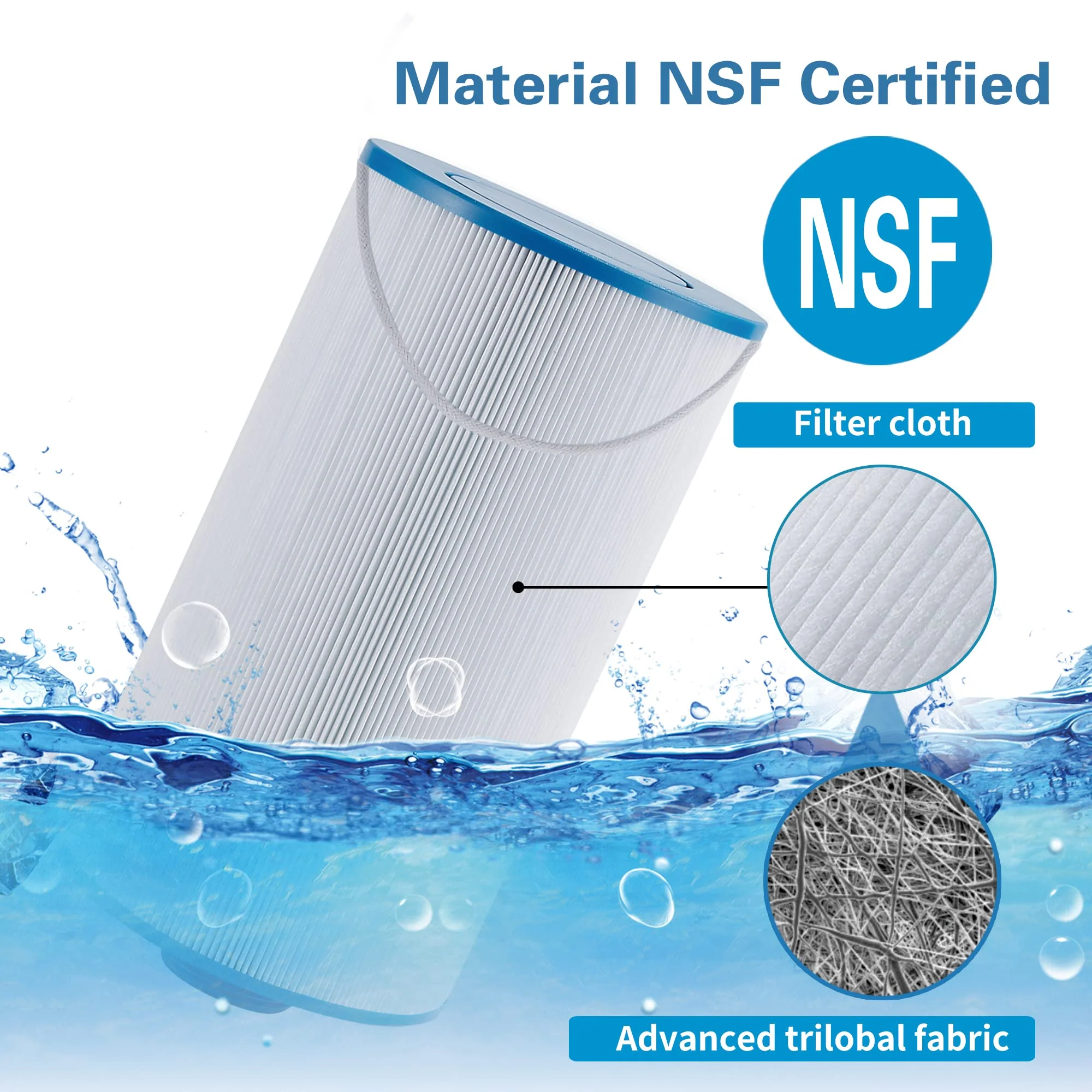 Mamokin FC-2402 Hot Tub Filter Replaces Watkins 303279, 5CH-37, PFF42TC-P4, 78460 and Lifesmart, AquaTerra, Fantasy, Freeflow, Simplicity, Bermuda, Aspire, Azure, Spa Filter - 1 Pack - Image 6