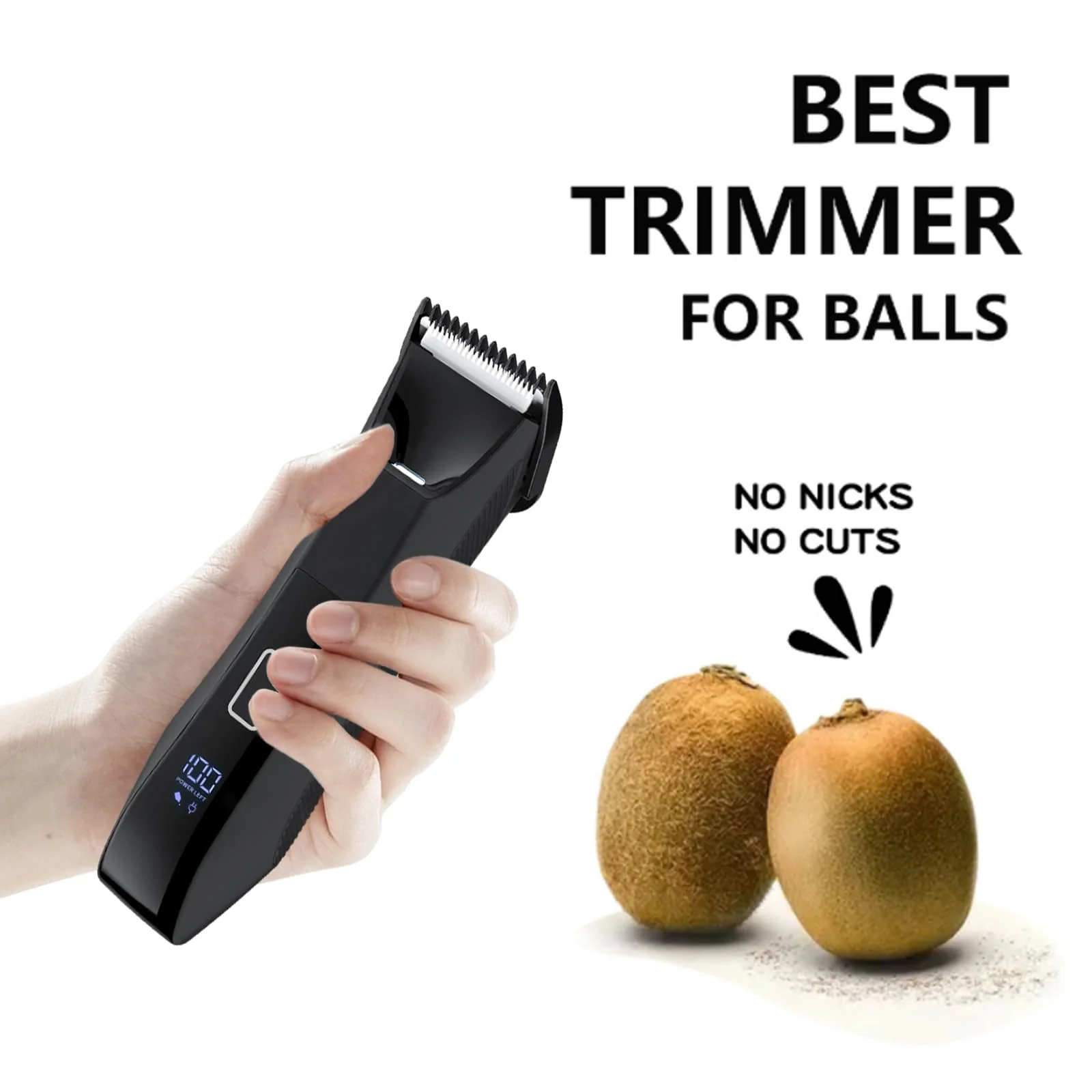 Manscaper Trimmer for Men, 2-in-1 Ball & Body Hair Groomer - Pubic & Groin Hair Shaver with Dual-Head, No-Nick Shaving, Smooth Grooming - Lightweight, Travel Lock, IPX7 Waterproof & LED Display - Image 2