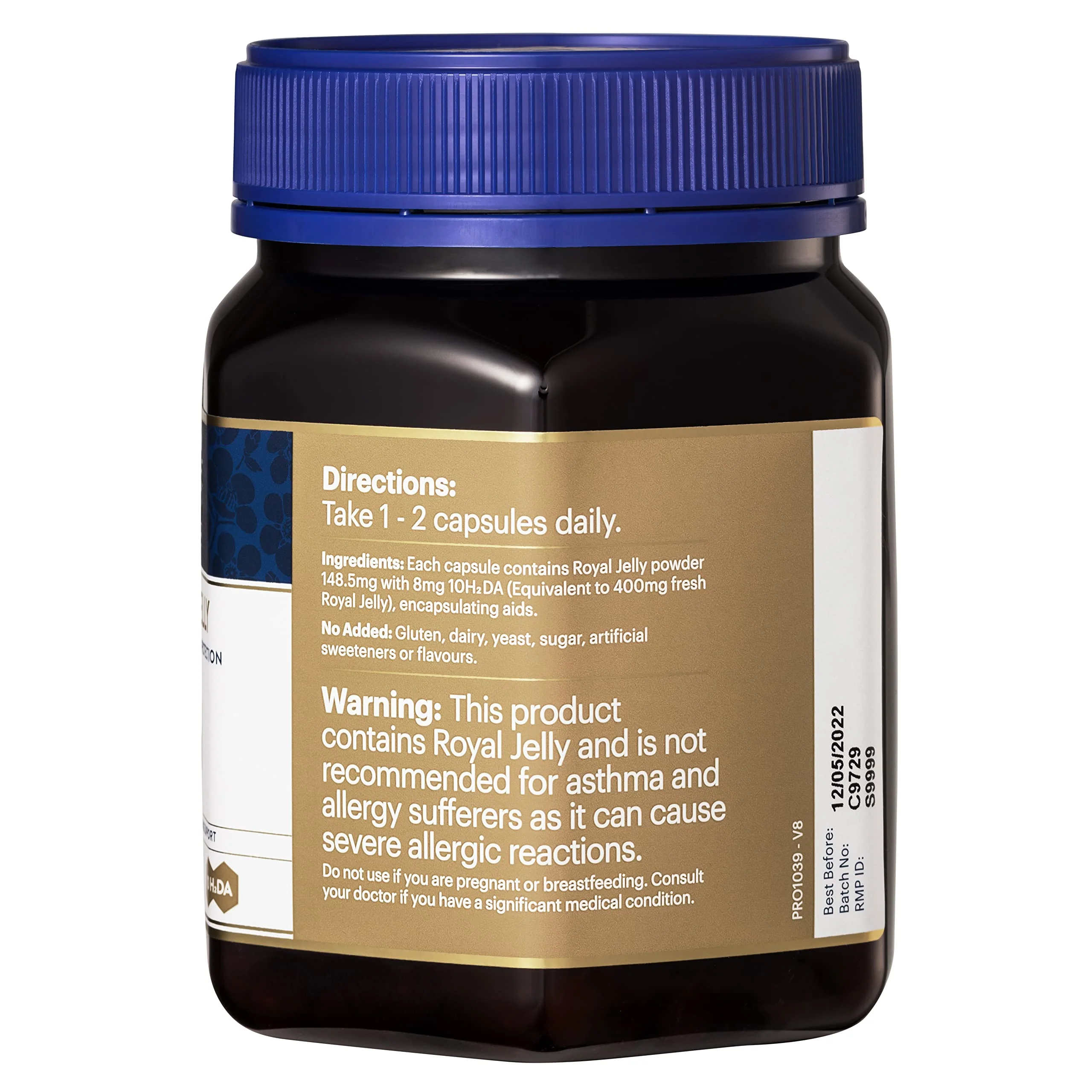 Manuka Health Royal Jelly Capsules, 1000mg NET - 180 Count (3-Month Supply) - Traditional Anti Aging Supplement from New Zealand
