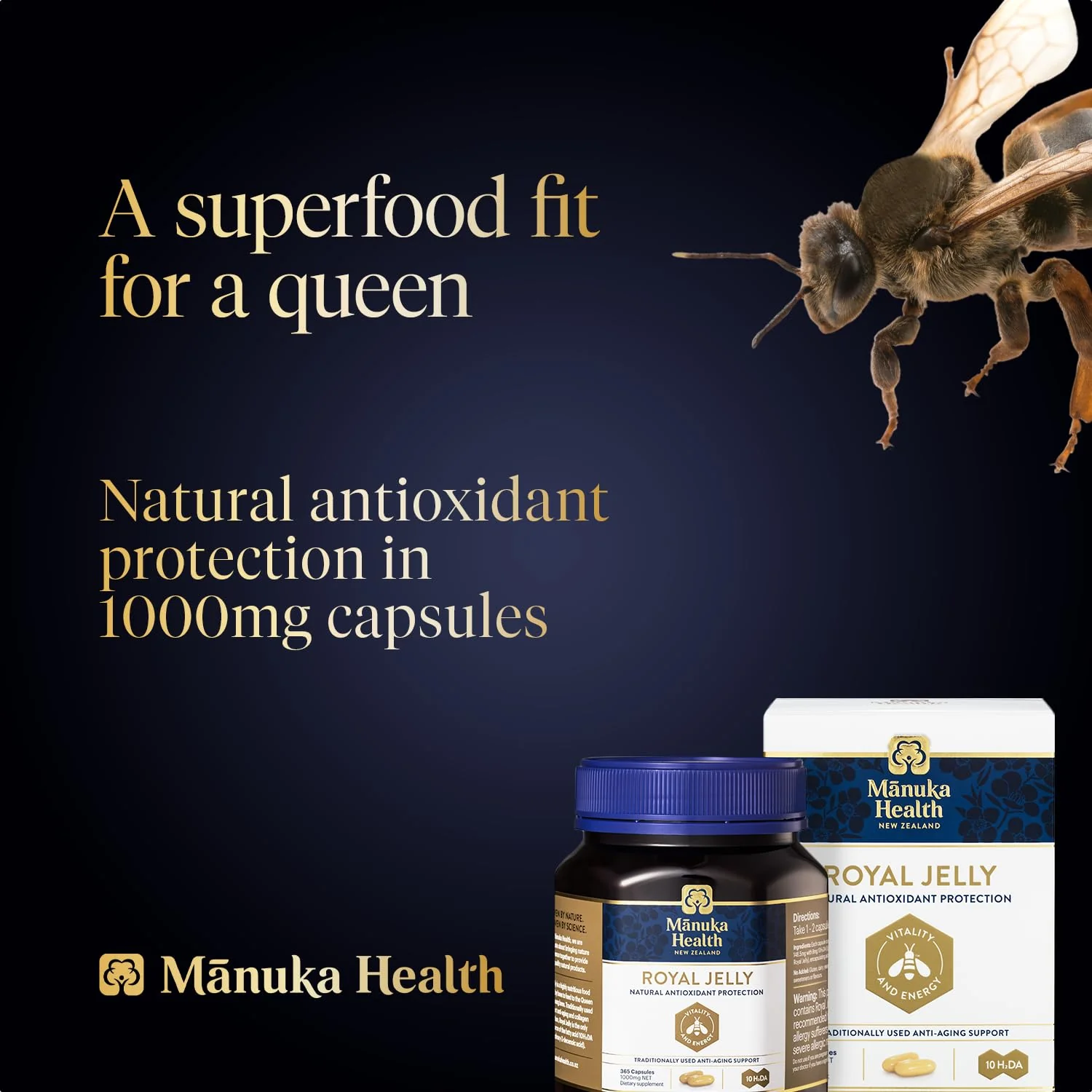 Manuka Health Royal Jelly Capsules, 1000mg NET - 180 Count (3-Month Supply) - Traditional Anti Aging Supplement from New Zealand - Image 3