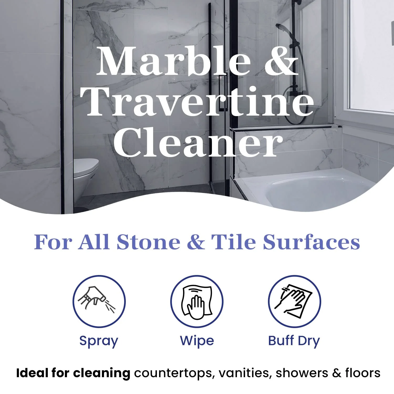 Marblelife InterCare Marble and Travertine, Natural Stone & Terrazzo Liquid Cleaner, Shower & Tile Surface Care, Floor, Walls & Countertop Cleaner and Degreaser, 32 oz - Image 7