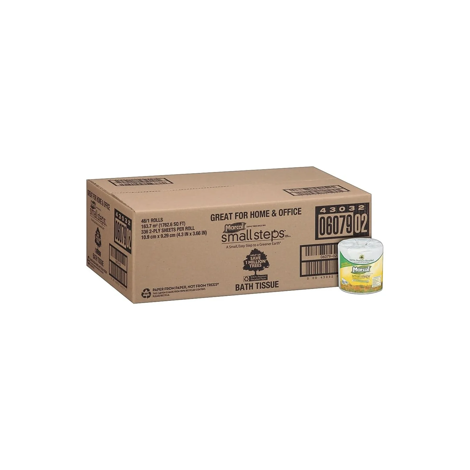 Marcal - MRC6079 Toilet Paper 100% Recycled - 2 Ply White Bath Tissue, 336 Sheets Per Roll - 48 Rolls per Case Green Seal Certified Toilet Paper 06079 - Image 2