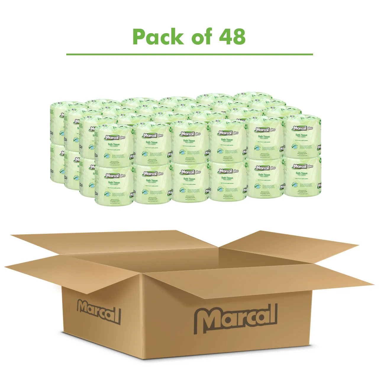 Marcal Pro Toilet Paper 100% Recycled - 2 Ply, White Bath Tissue, 242 Sheets Per Roll - 48 Individually Wrapped Rolls Per Case Green Seal Certified Toilet Paper 03001 - Image 6