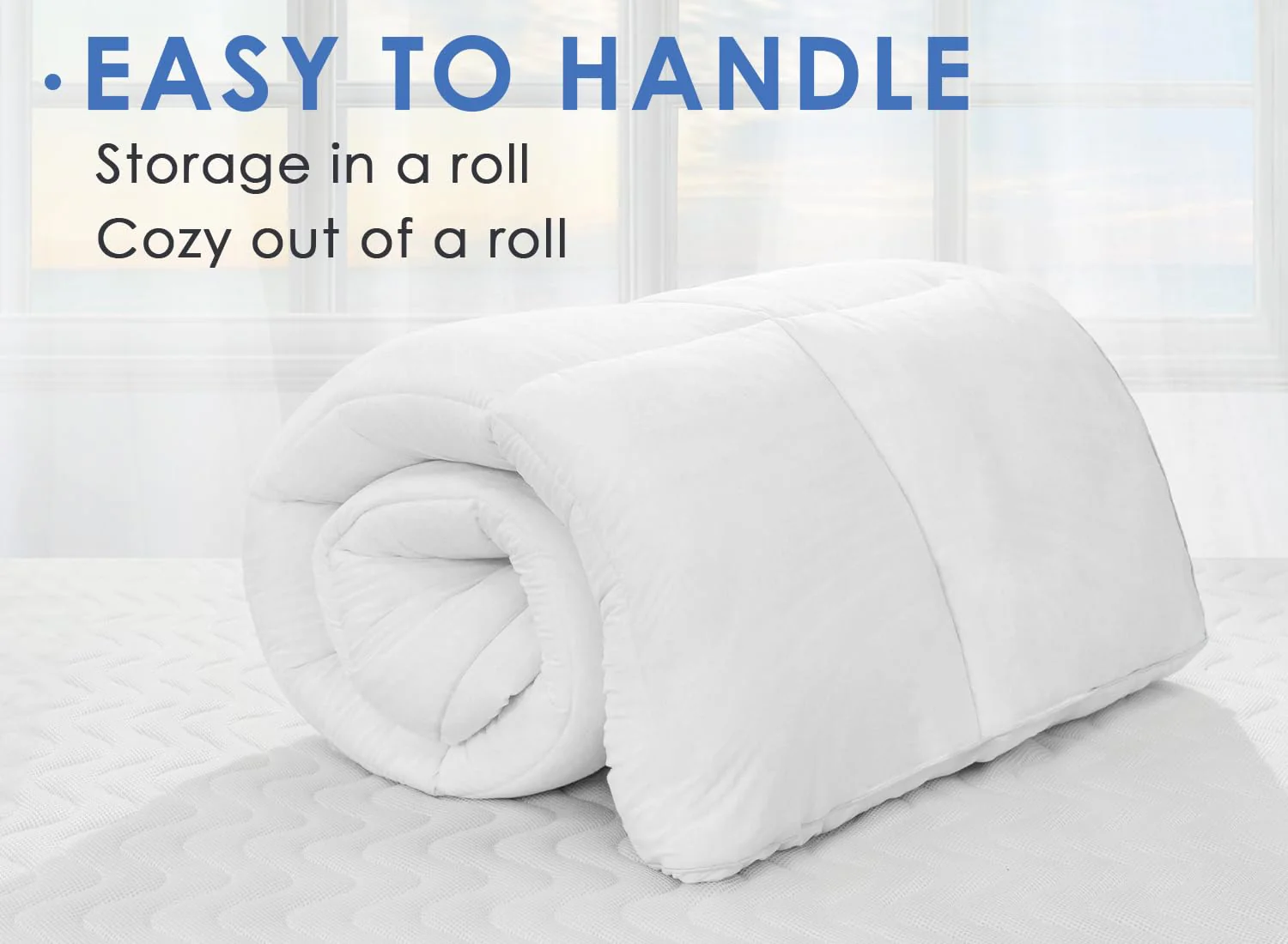 Marine Moon Mattress Topper Queen, Cooling Pillow Top Mattress Topper, Extra Thick Plush Mattress Pad Cover, Overfilled with 7D Down Alternative, Relief Back Pain, Soften Hard Mattress, 80'' x 60'' - Image 5
